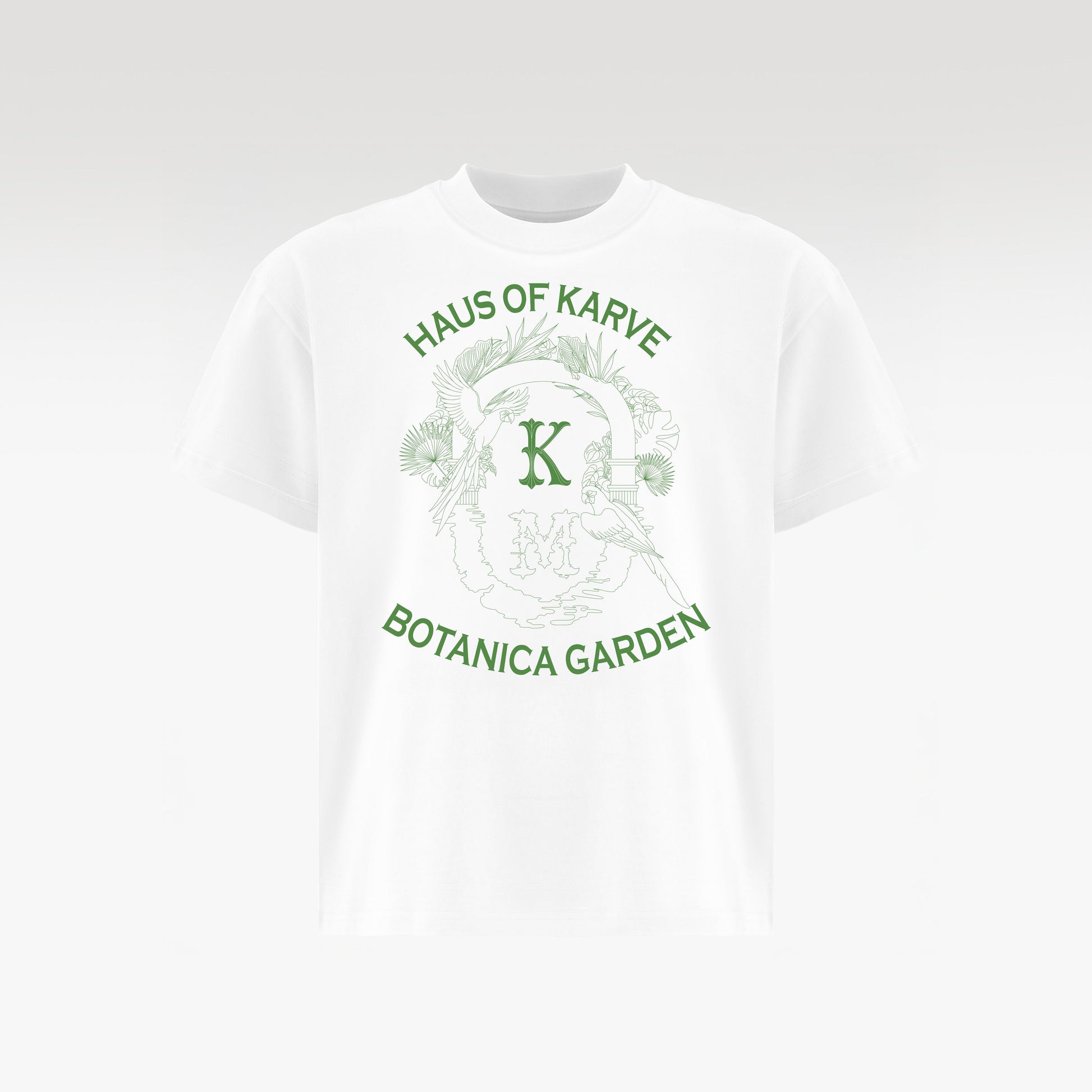 Botanica Cotton T-Shirt White | Green Graphic Boxy Fit – Unisex Streetwear