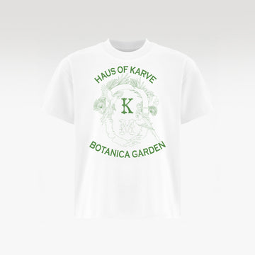 Botanica Cotton T-Shirt White | Green Graphic Boxy Fit – Unisex Streetwear