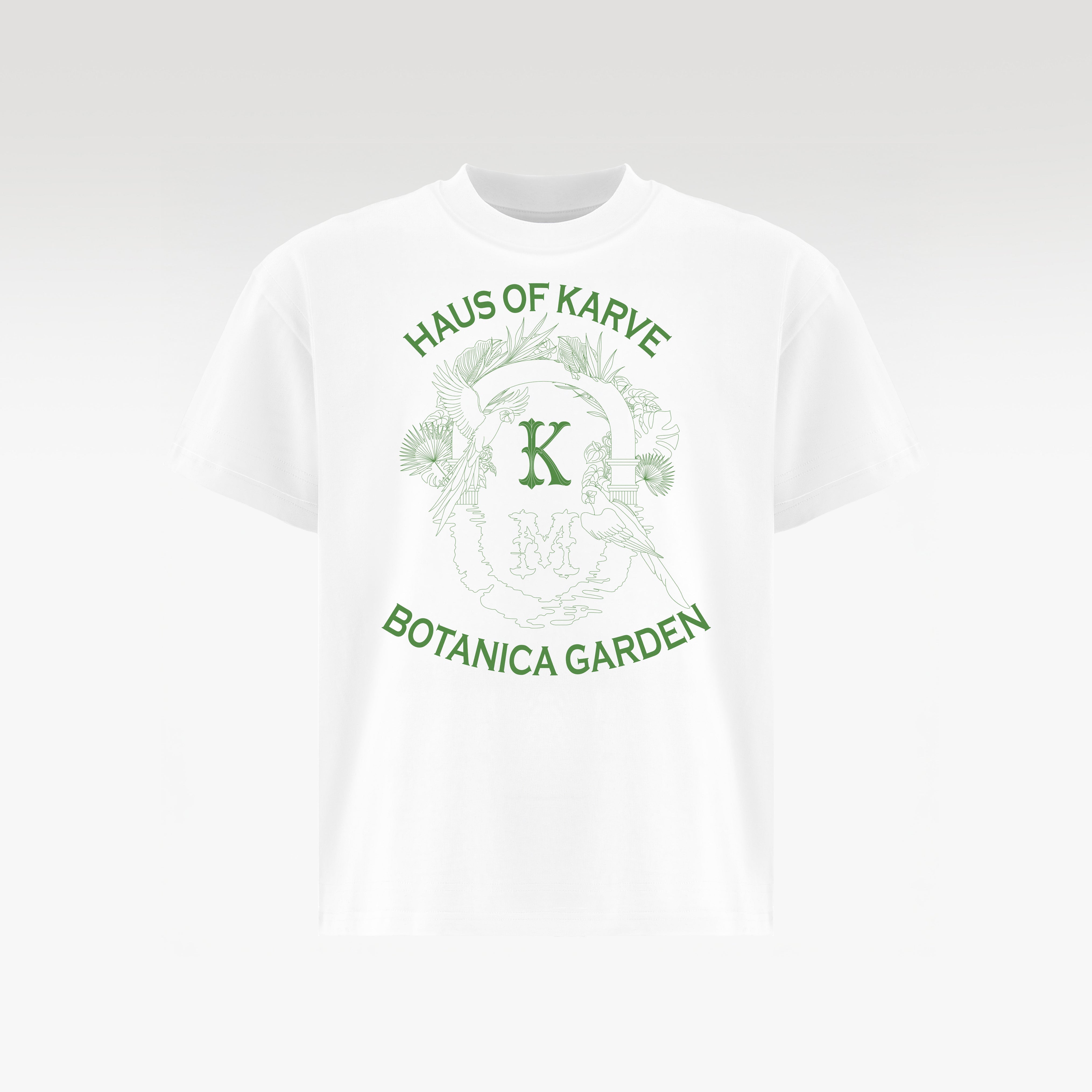 Botanica Cotton T-Shirt White | Green Graphic Boxy Fit – Unisex Streetwear