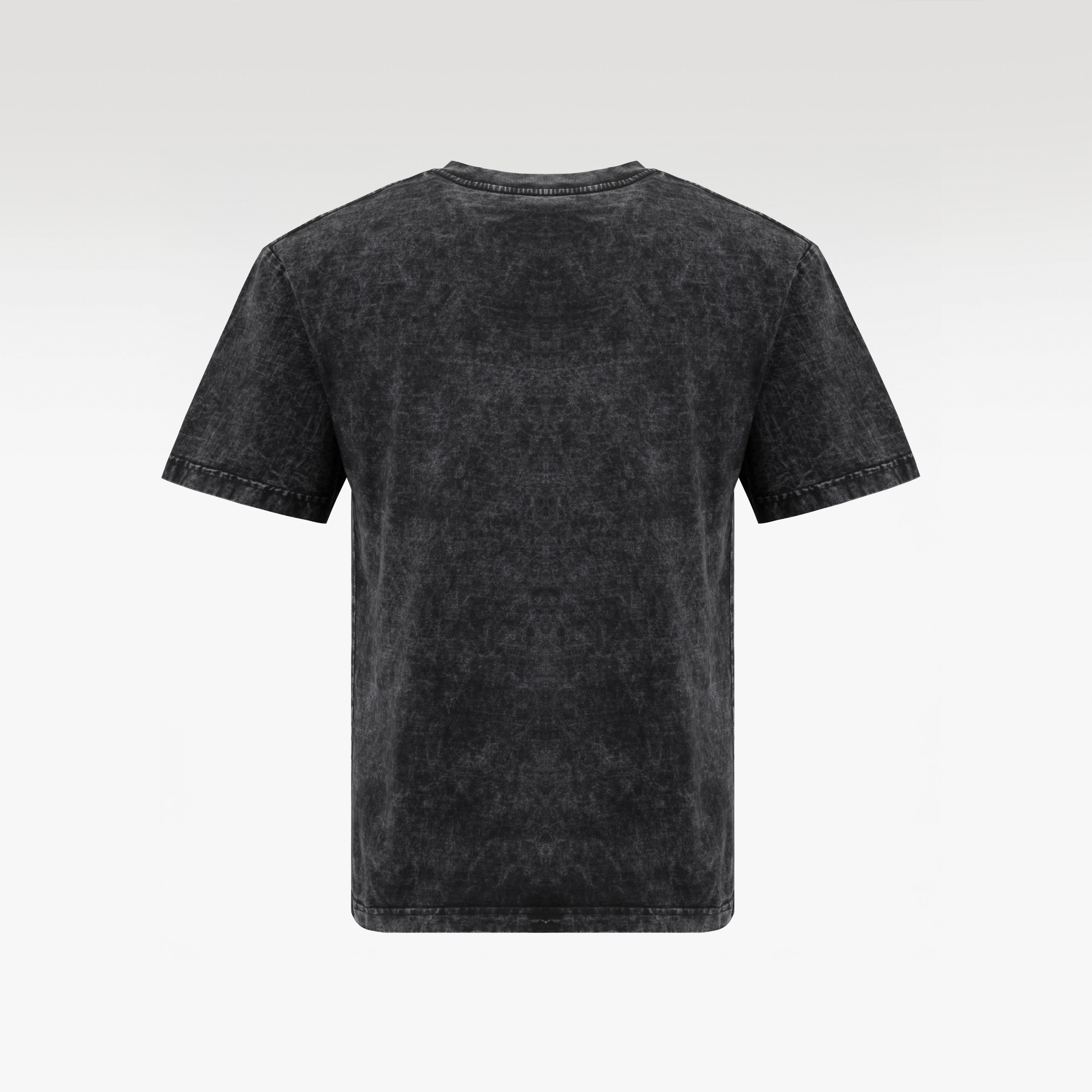 MIDNIGHT COOL CAT WASH T- SHIRT | Vintage Acid Wash Graphic Tee - Gothic Boxy Fit Streetwear Shirt