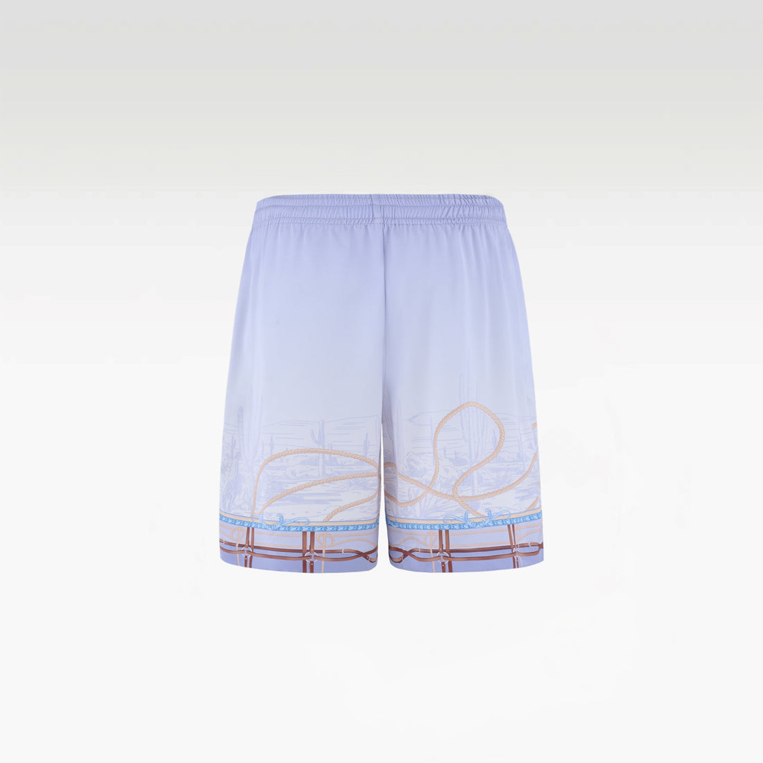 Drift Rope Silk Shirt | Premium Printed Silk Western Prairie Two Horses Design