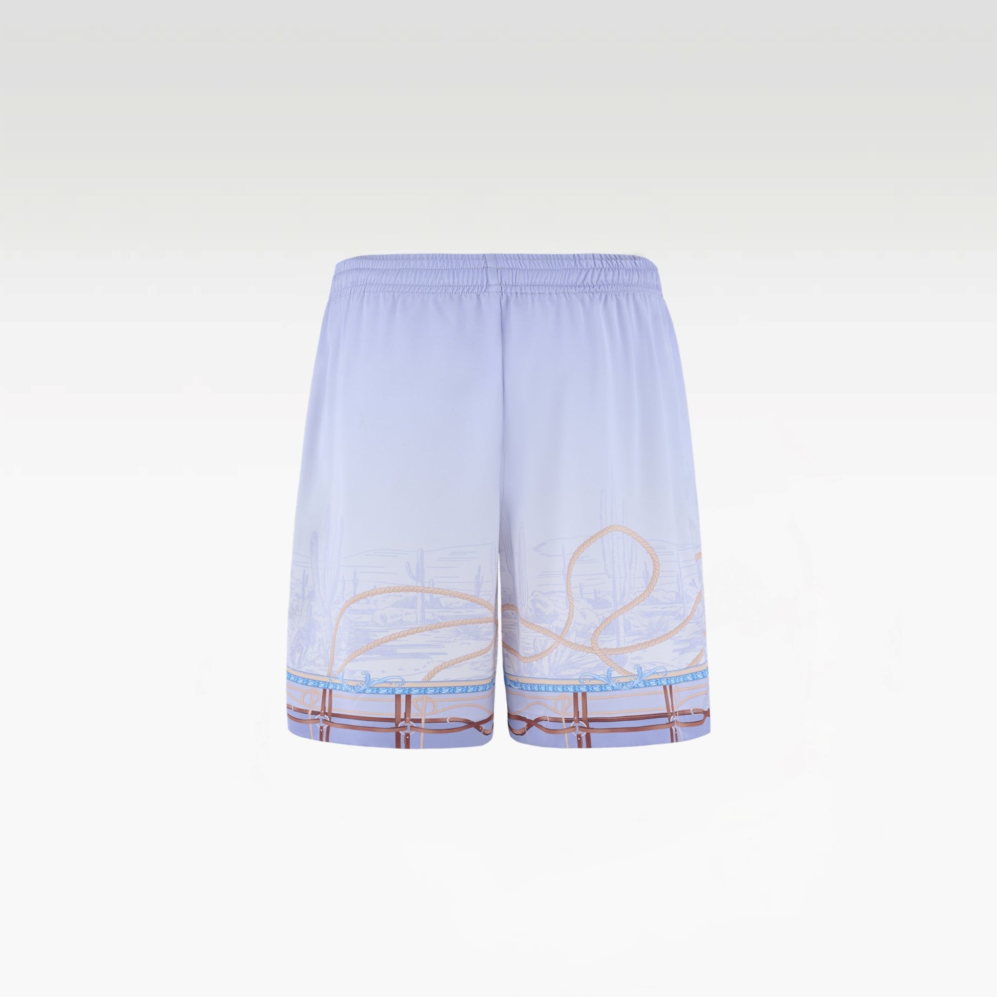 Drift Rope Silk Shirt | Premium Printed Silk Western Prairie Two Horses Design