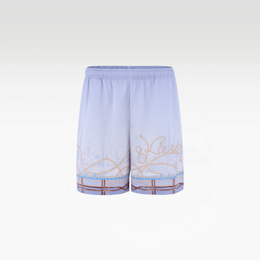 Drift Rope Silk Shirt | Premium Printed Silk Western Prairie Two Horses Design