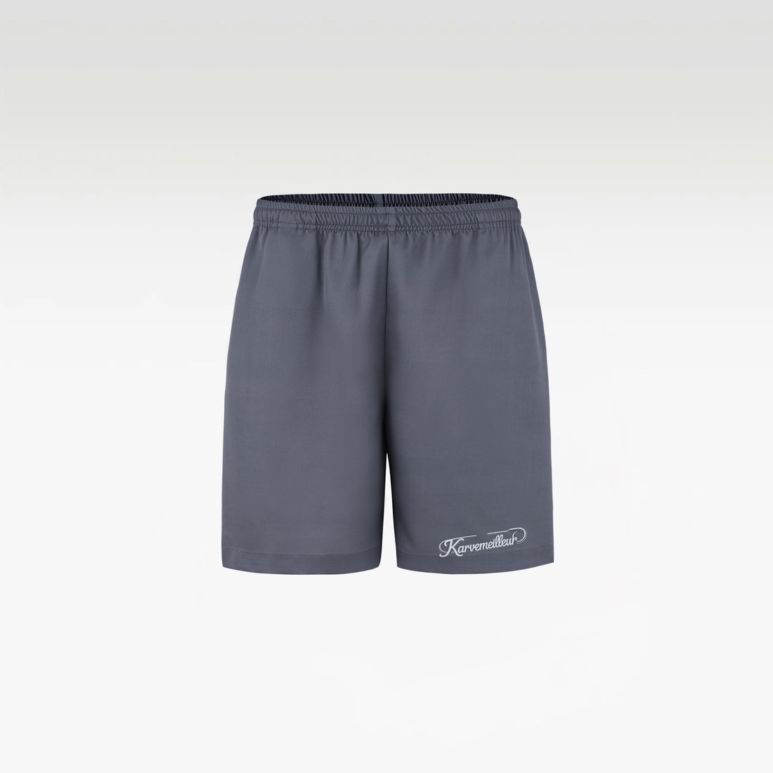 Silver Dust Silk Shorts | Premium Printed Silk Taffeta Minimalist Slogan