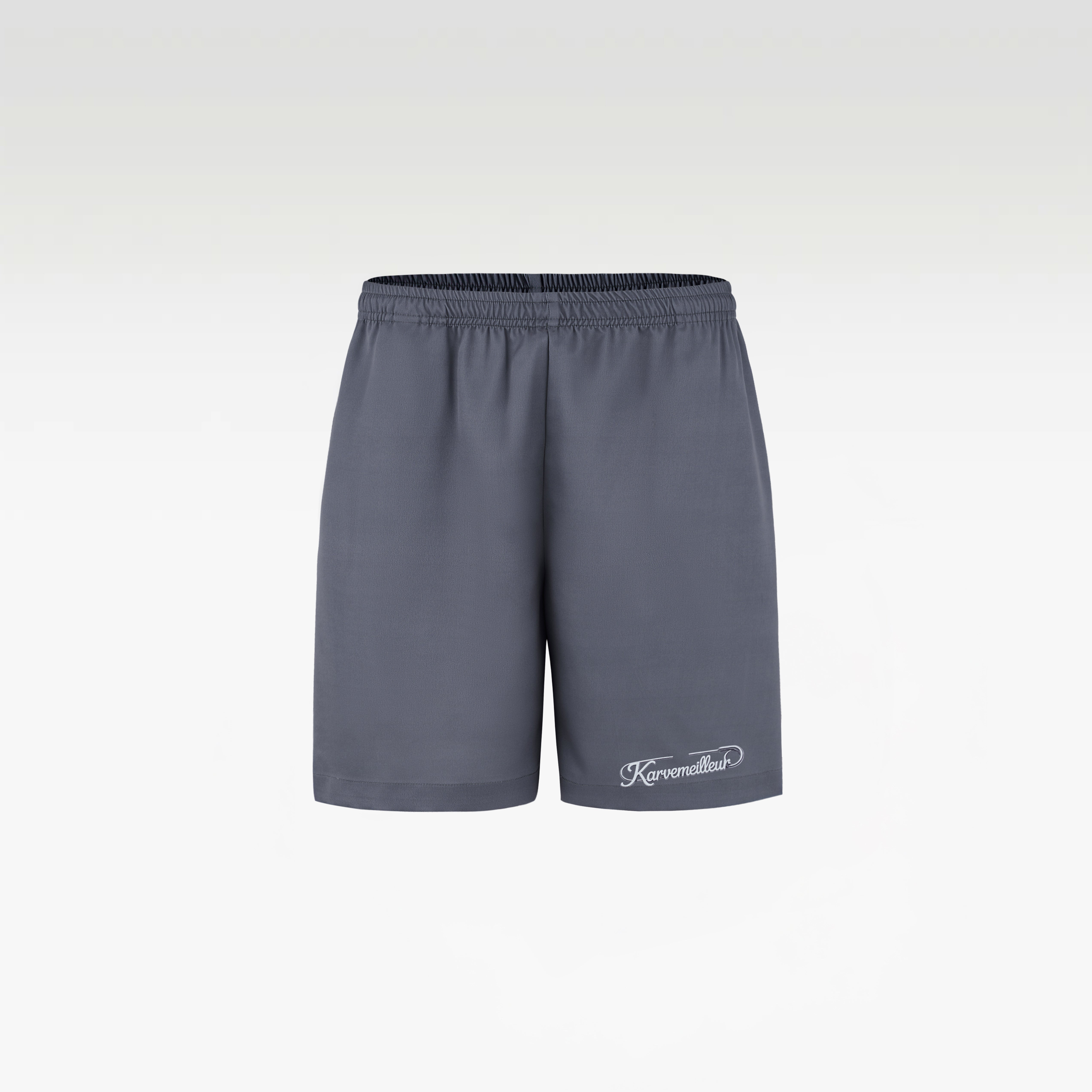 Silver Dust Silk Shorts | Premium Printed Silk Taffeta Minimalist Slogan
