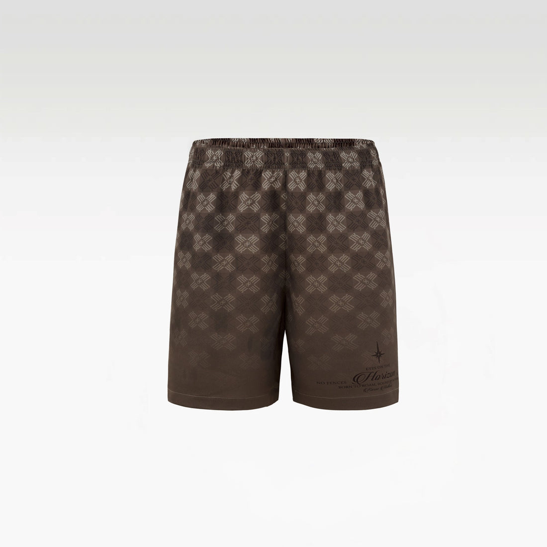 Clay Horizon Silk Shorts | Relaxed Fit Printed Luxury Tonal Monogram