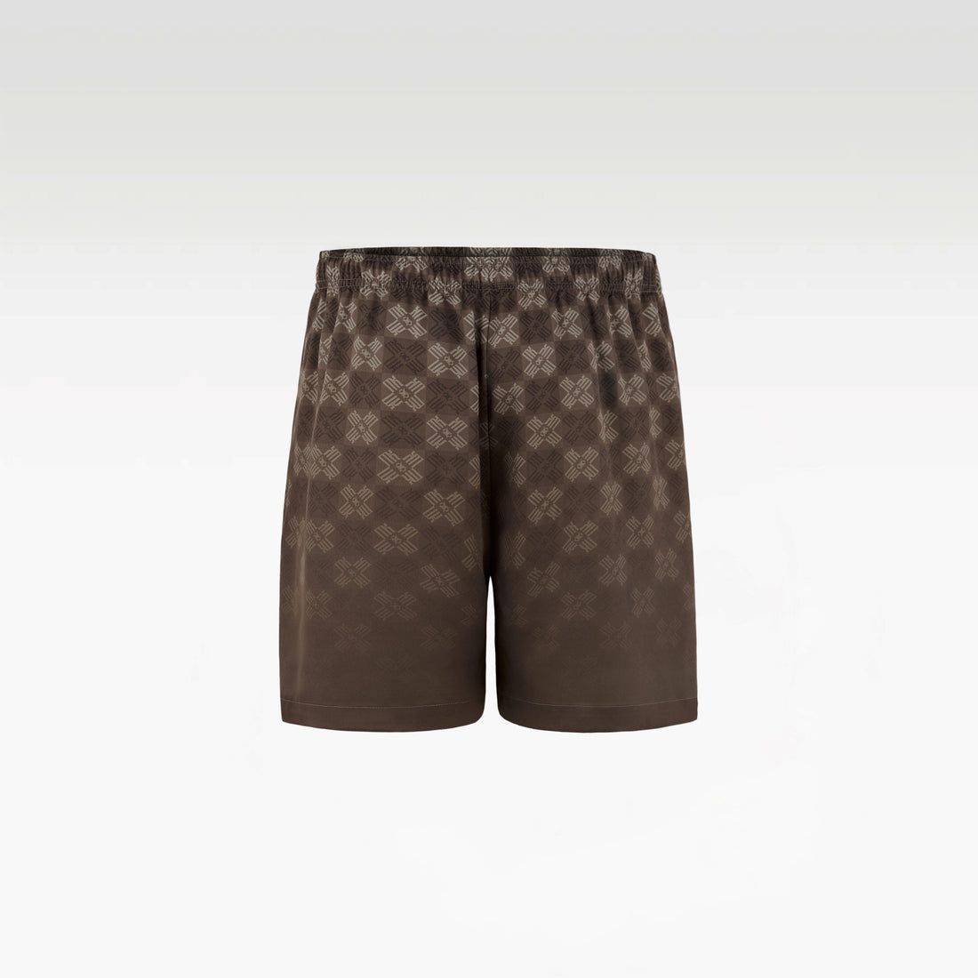 Clay Horizon Silk Shorts | Relaxed Fit Printed Luxury Tonal Monogram