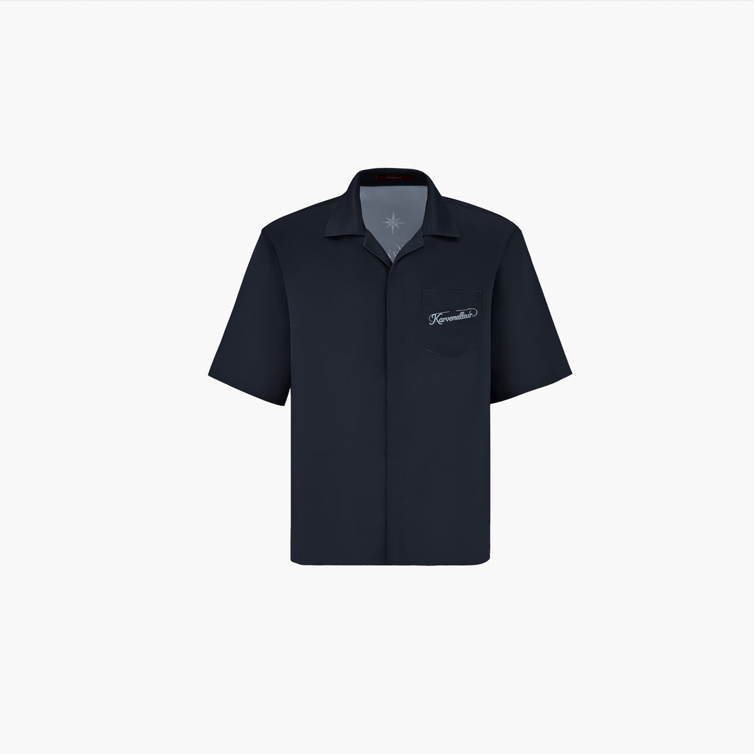 Obsidian Dust Silk Shirt | Premium Printed Silk Taffeta Black Cuban Collar