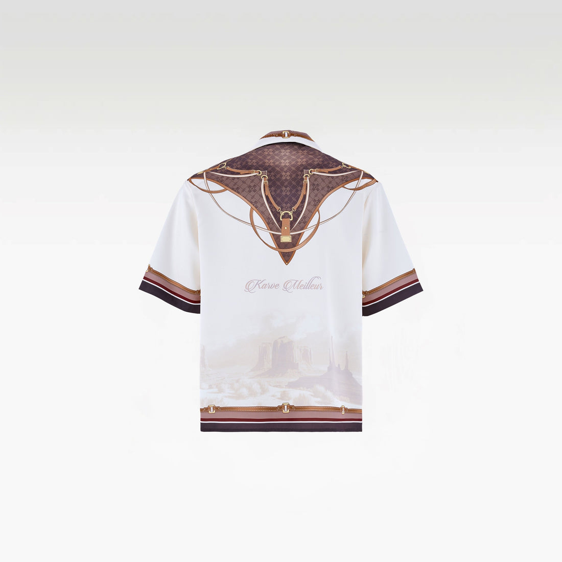 Knots Of Sand Silk Shirt | Premium Printed Silk Camp Shirt Wild West Equestrian Theme