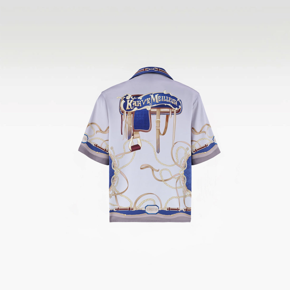 Lone Star Silk Shirt | Premium Printed Silk Taffeta Luxury Horse Saddle Design