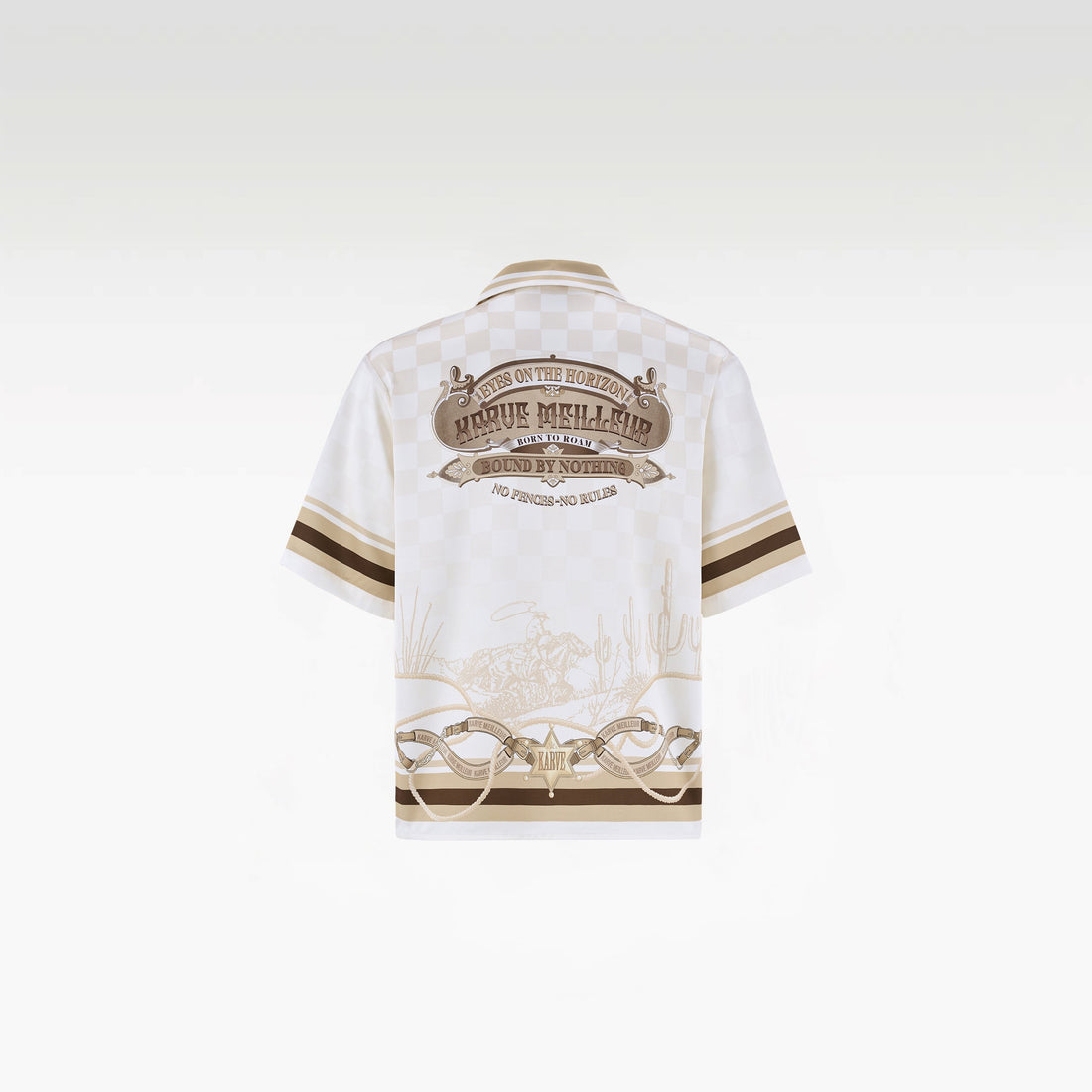 Sonoran Verse Silk Shirt | Printed Silk Short-Sleeve Luxury Wild West Cowboy Design