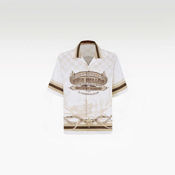 Sonoran Verse Silk Shirt | Printed Silk Short-Sleeve Luxury Wild West Cowboy Design