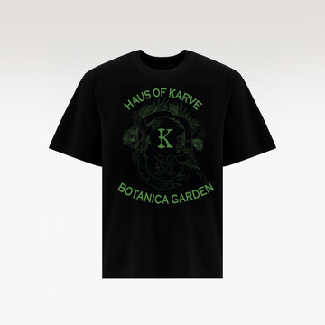 Botanica Cotton T-Shirt Black | Green Graphic Boxy Fit – Unisex Streetwear
