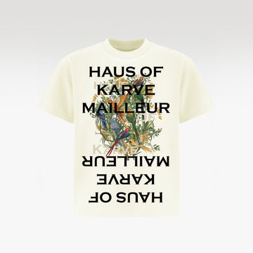Parrot Cotton T-Shirt | Symmetrical Tropical Oversized Shirt Unisex Wide-Fit
