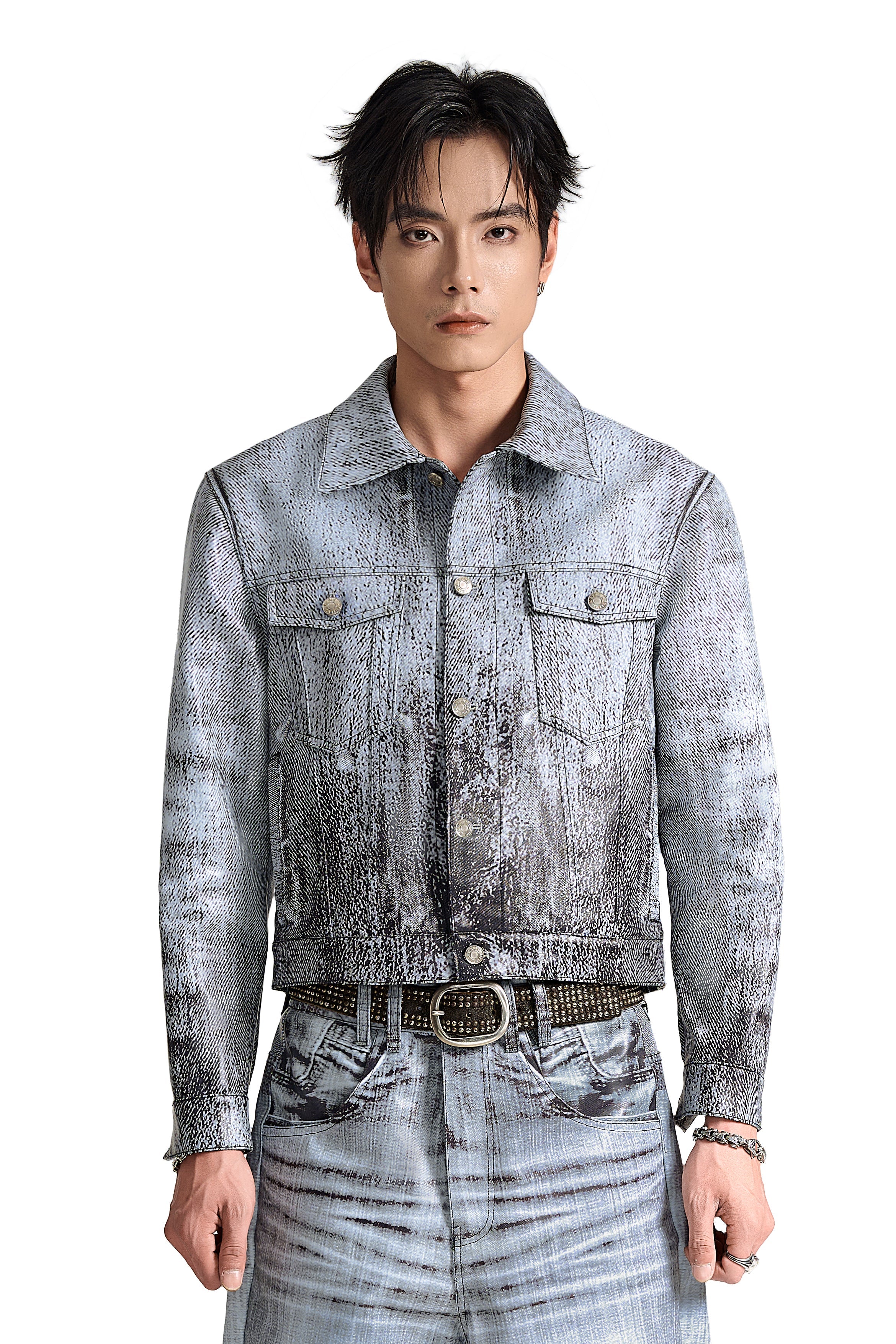 The Patina Legacy Kaki Jacket | Streetwear Distressed Wash-Out Denim