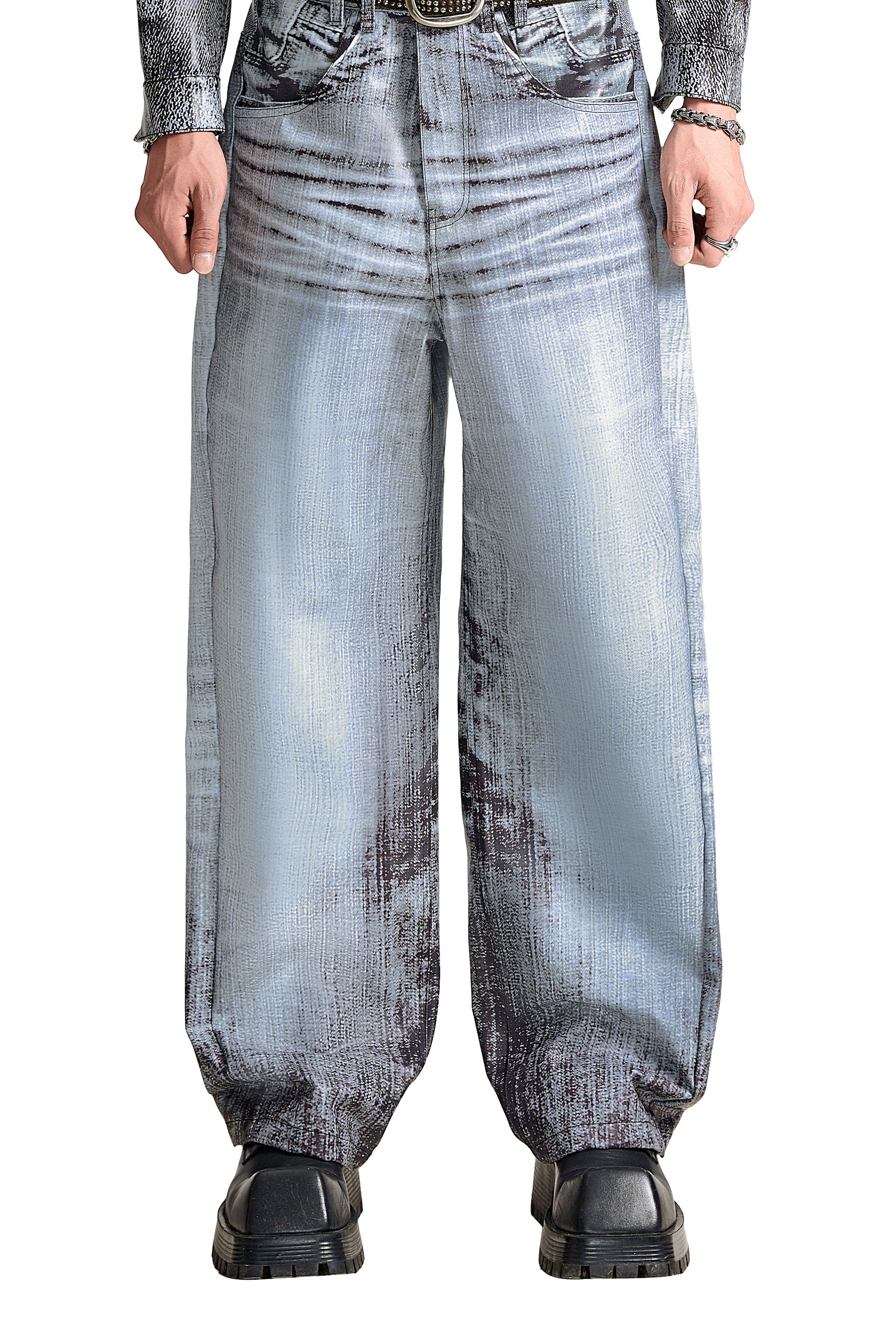 Monochrome Tycoon Kaki Pants | Extreme Flared Zipper Streetwear
