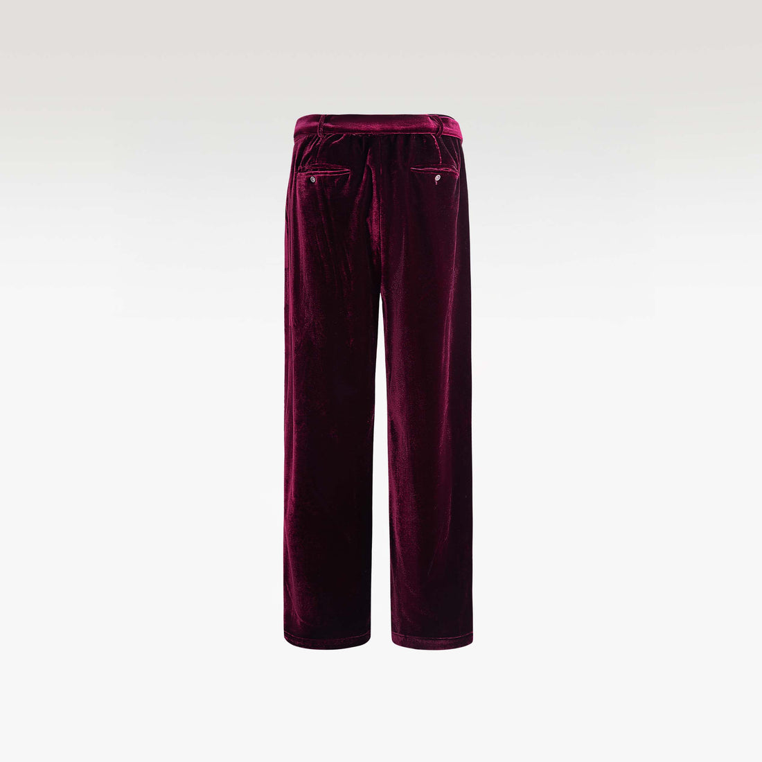 Crimson Reverie Trousers | Luxury Velvet Street Style, Signature Embroidered Decadent Bee