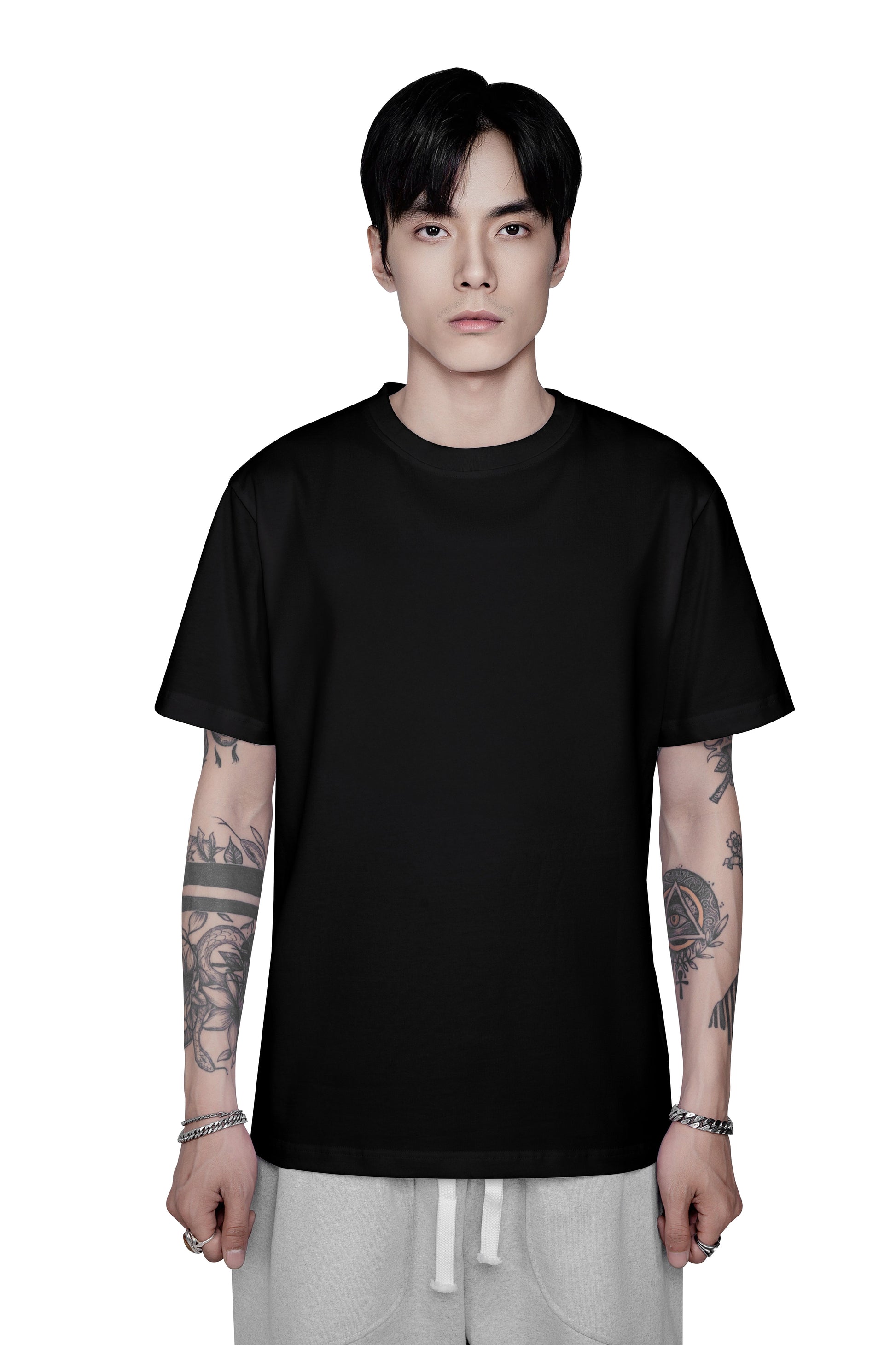 Cupid Slim Fit T-Shirt | Premium Cotton Graphic Tee - Renaissance Embroidery Black Streetwear Top