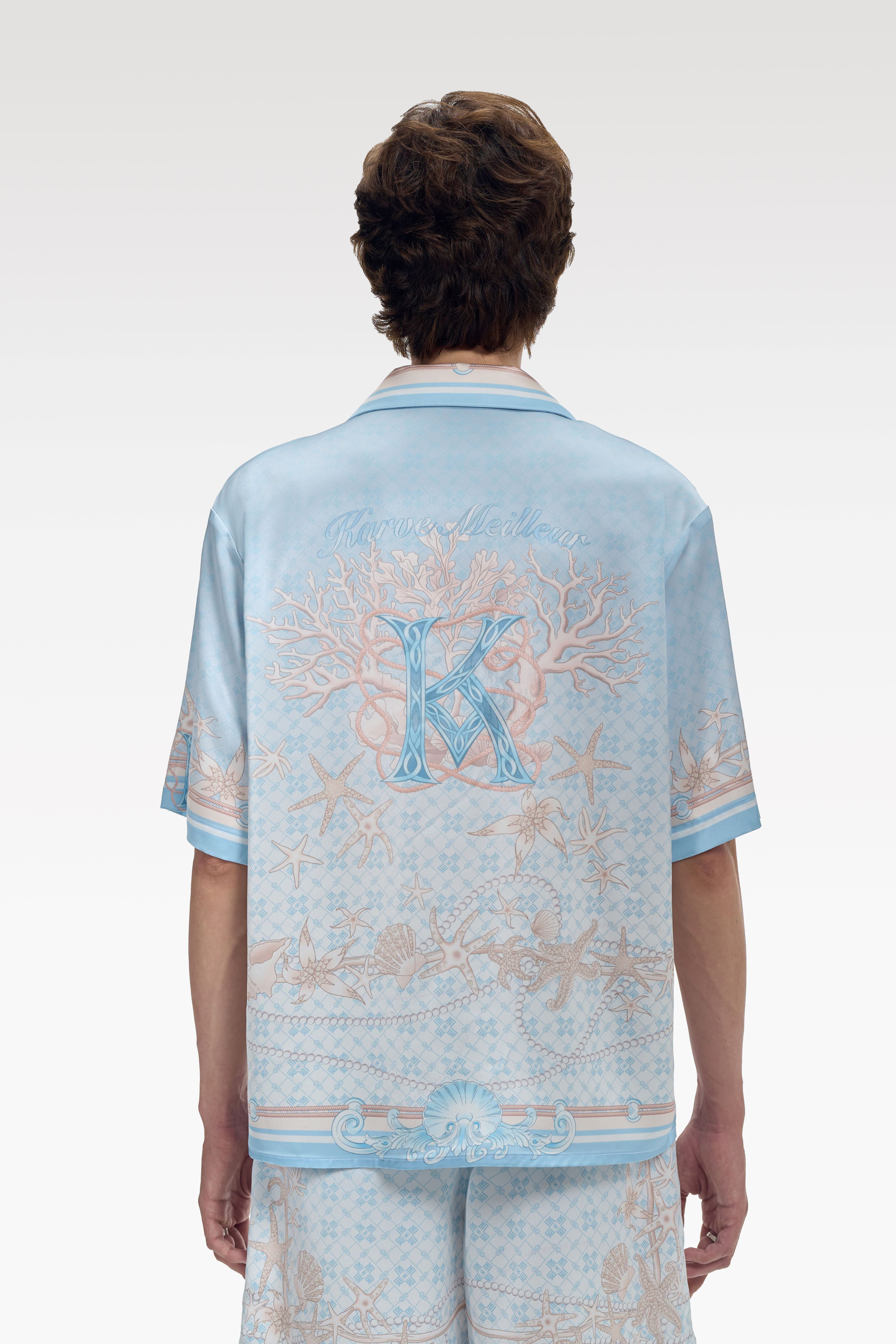 Coraline Symphony Silk Shirt |  Premium Printed Silk Coral Baroque Streetstyle
