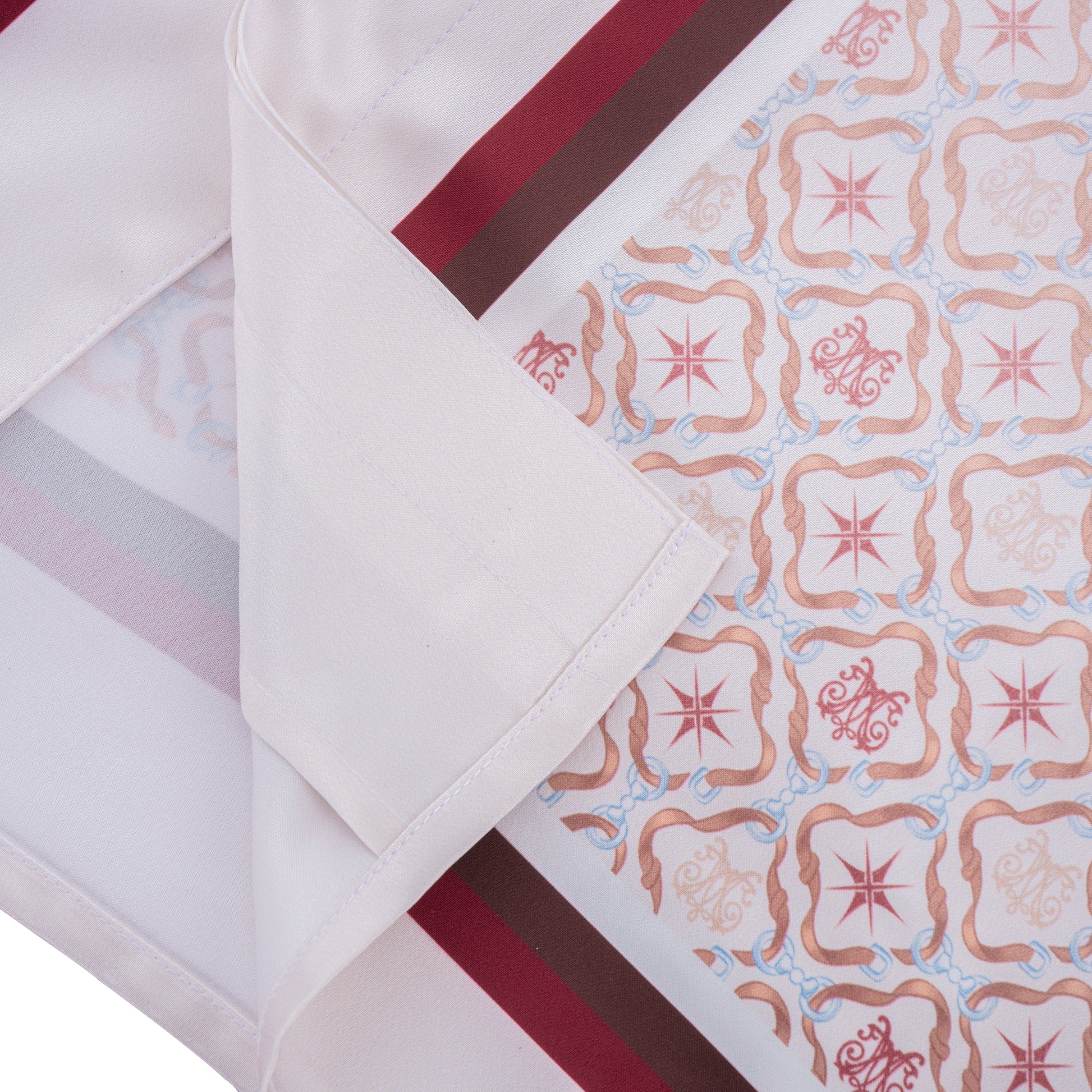 K Mania Red Silk Shirt | Printed Silk Short-Sleeve Luxury Monogram Design