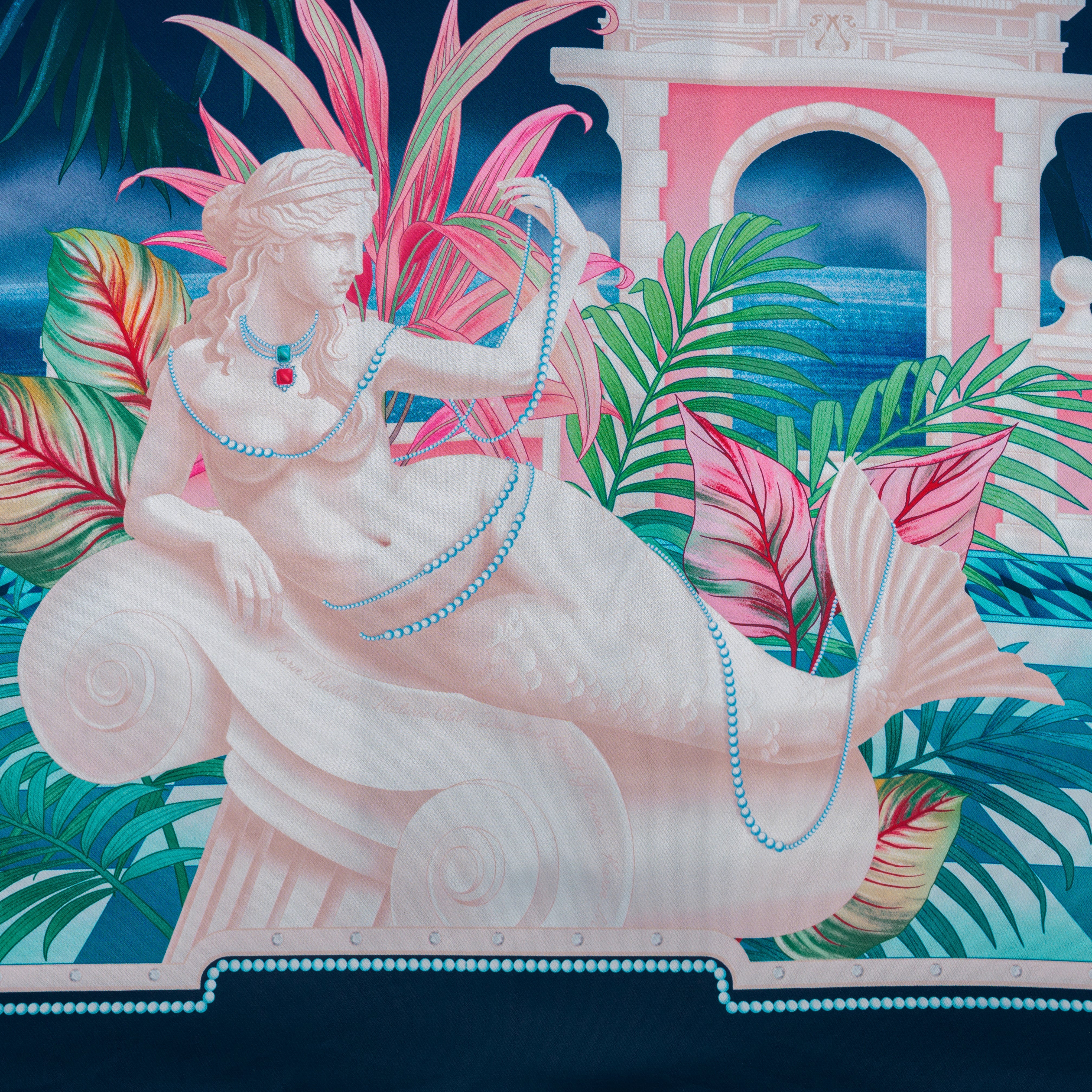 The Playa Duke Silk Shirt | Premium Printed Silk Taffeta Cuban Collar Long Sleeve Maximalist Tropical Baroque