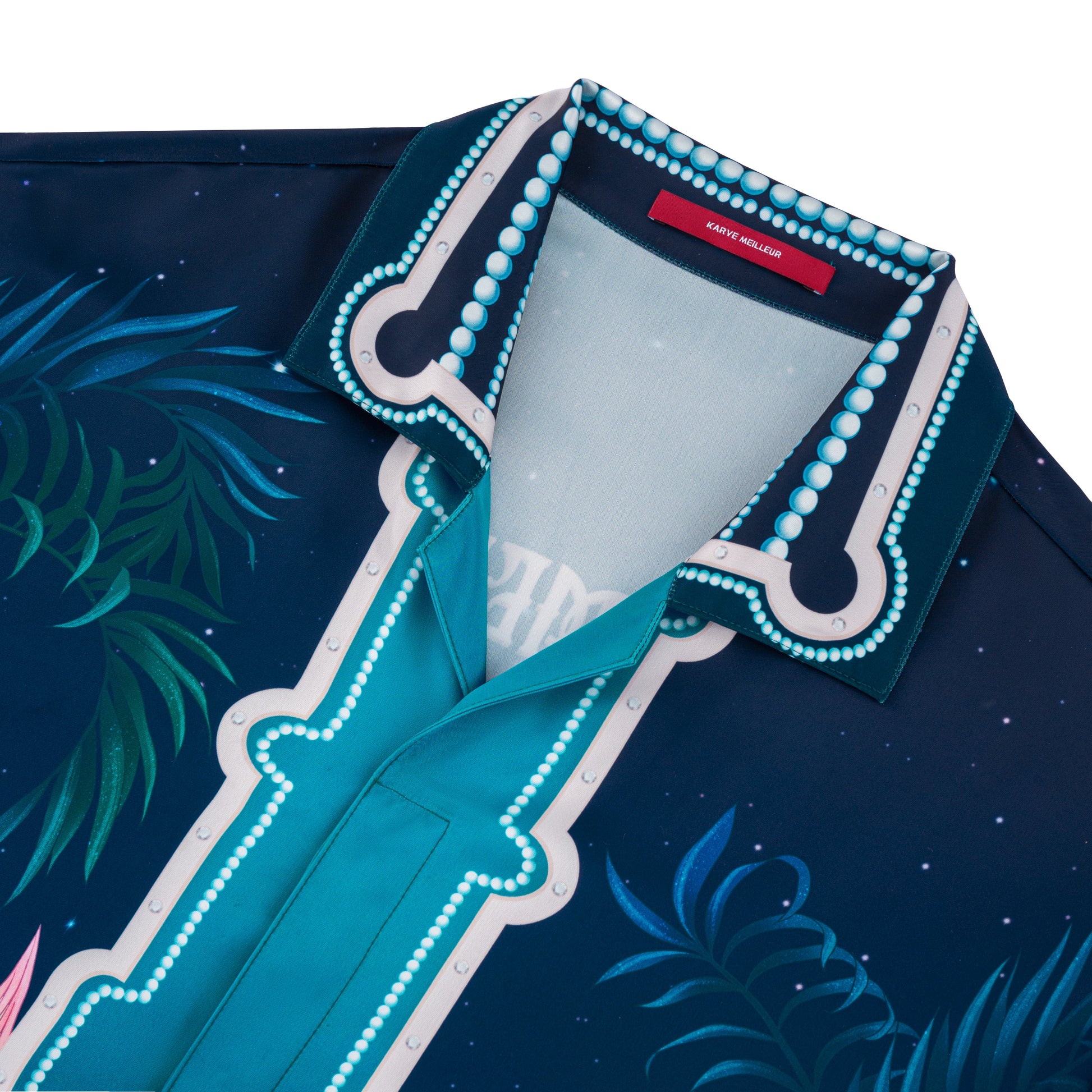 The Playa Duke Silk Shirt | Premium Printed Silk Taffeta Cuban Collar Long Sleeve Maximalist Tropical Baroque