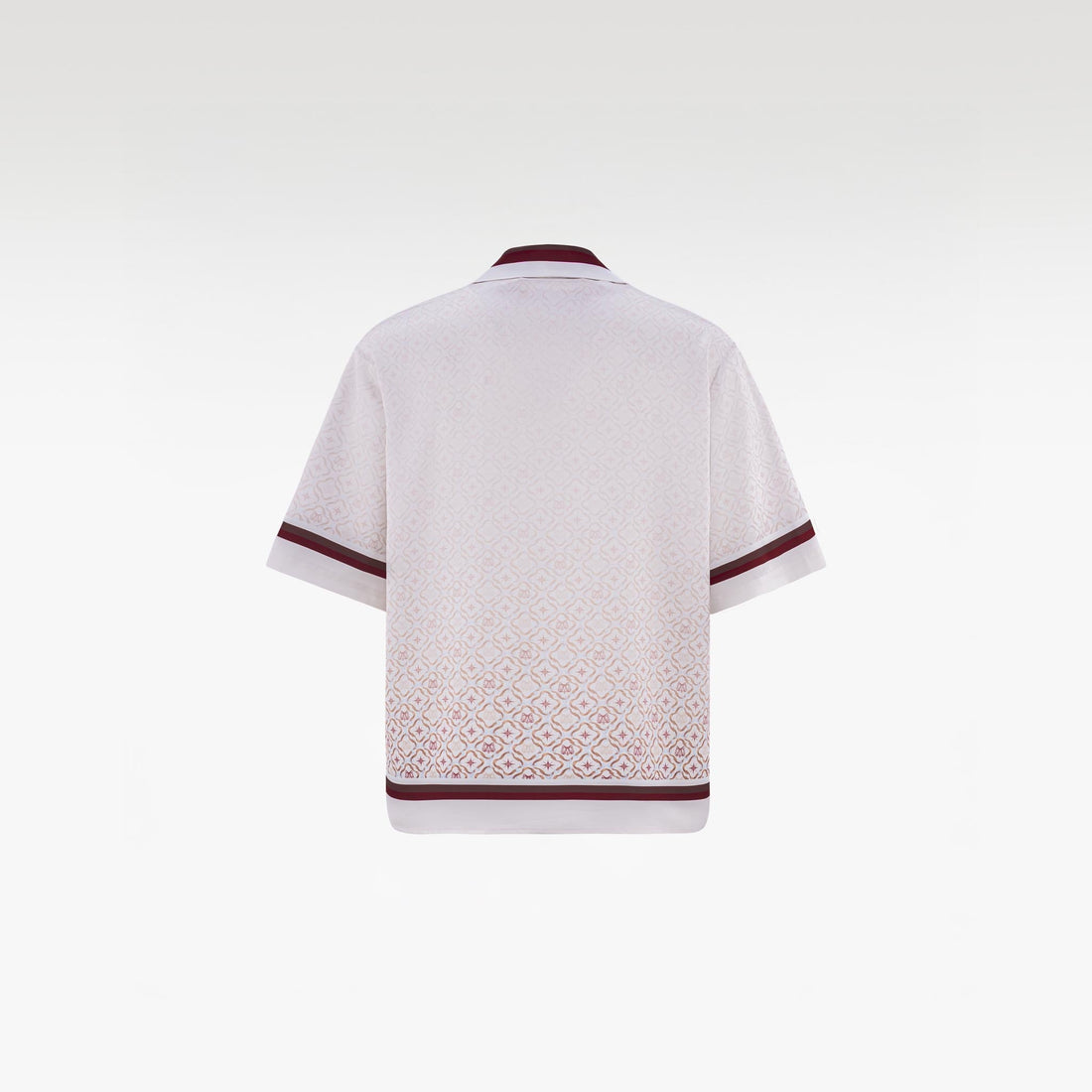 K Mania Red Silk Shirt | Printed Silk Short-Sleeve Luxury Monogram Design