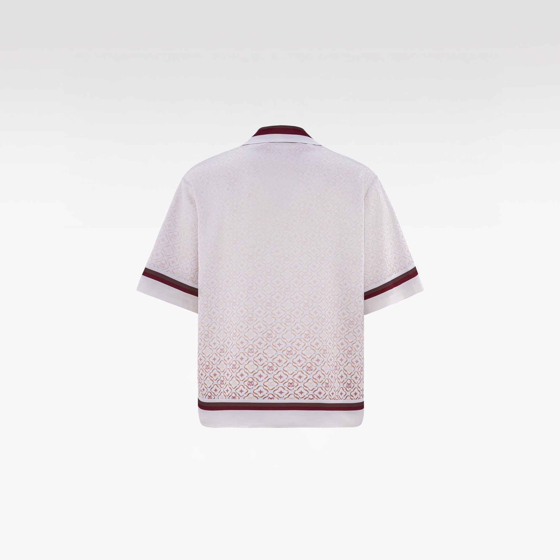 K Mania Red Silk Shirt | Printed Silk Short-Sleeve Luxury Monogram Design