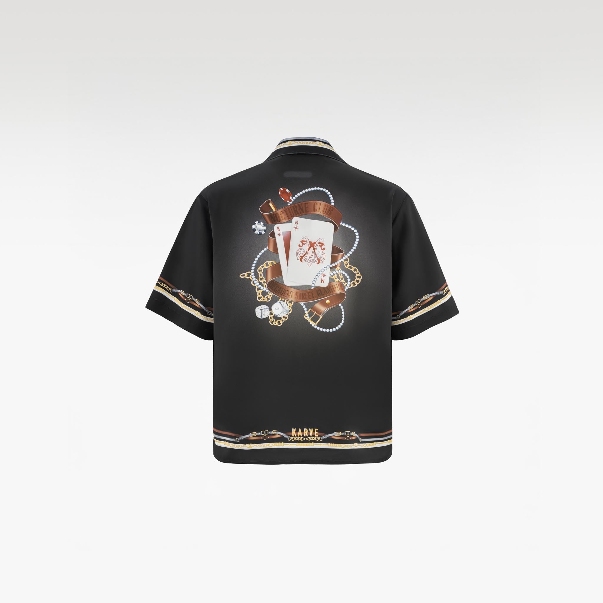 Black Ace Silk Shirt | Printed Silk Cuban Collar Short Sleeve Decadent Dice Game