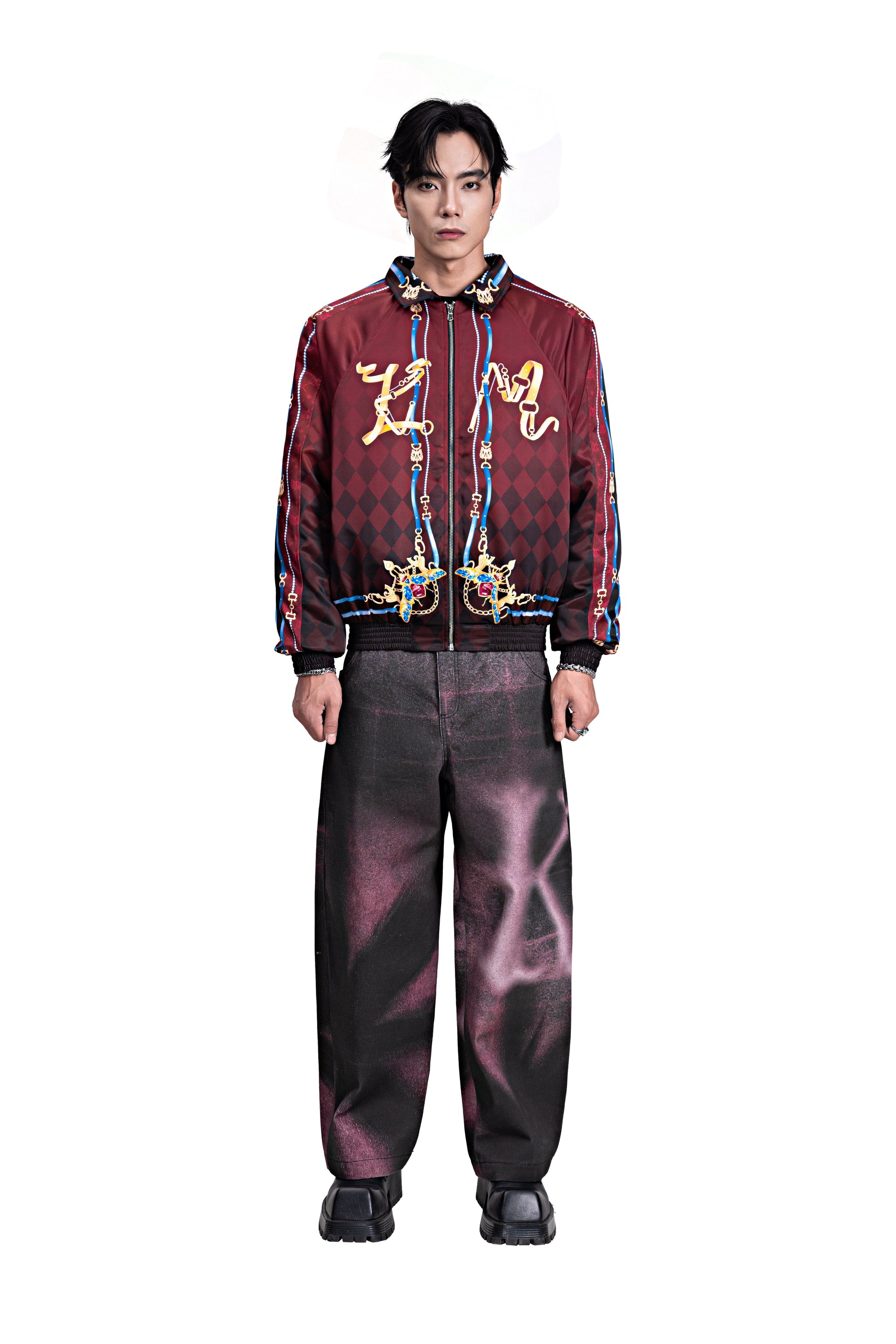 The Satin Dynasty Bomber Silk Jacket | Premium Silk Satin Baroque Print