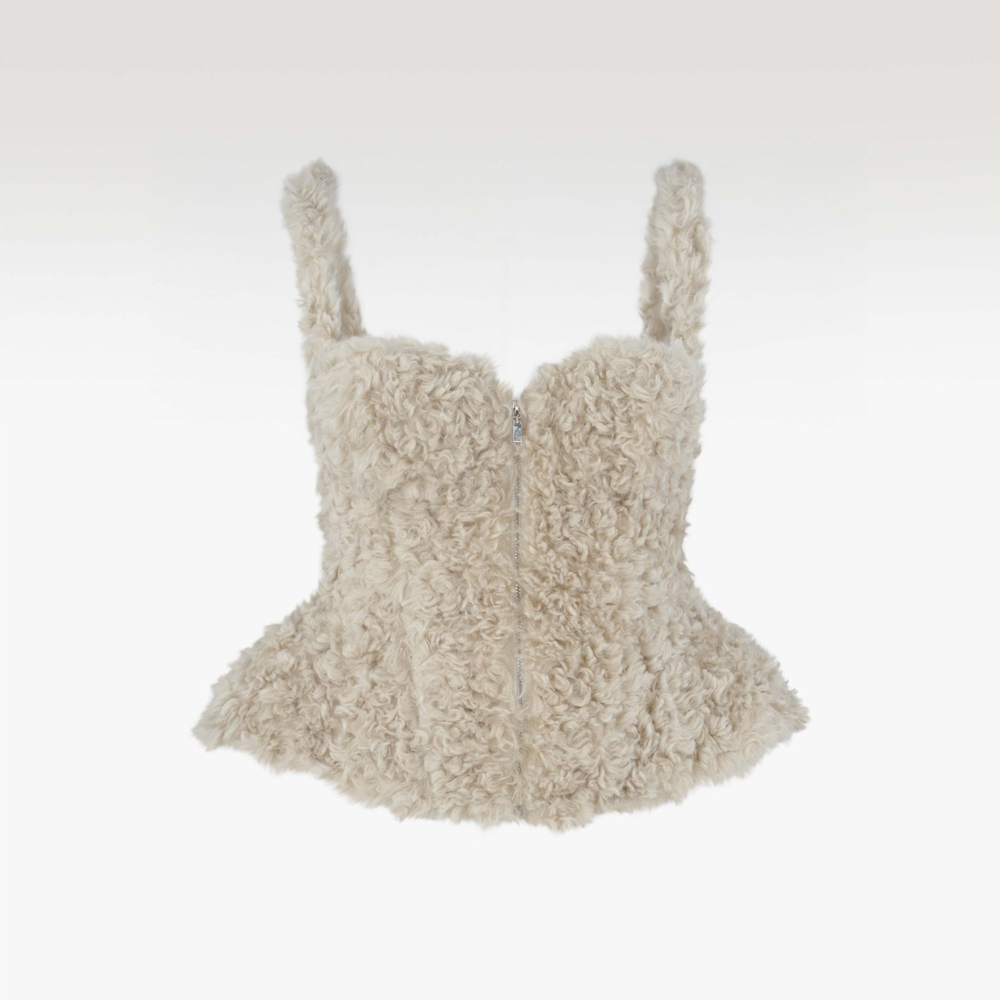 Teddy Cloud Faux Fur | Premium Beige Textured Luxury Top