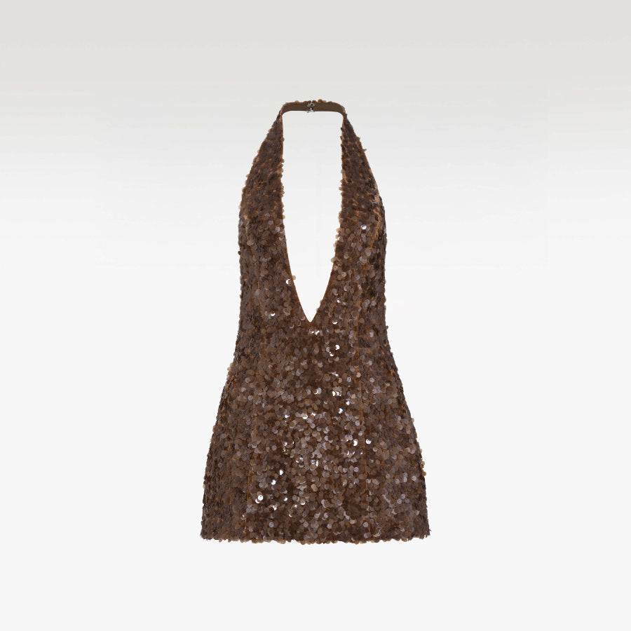 Amber Constellation Dress | Premium Sequin Velvet Luxury Bodycon