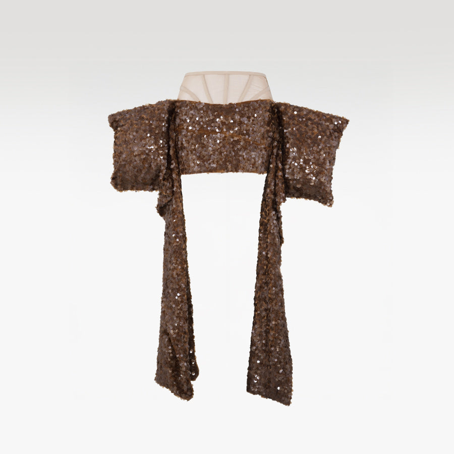 Amber Constellation Mini Skirt | Premium Marbled Faux Fur Luxury