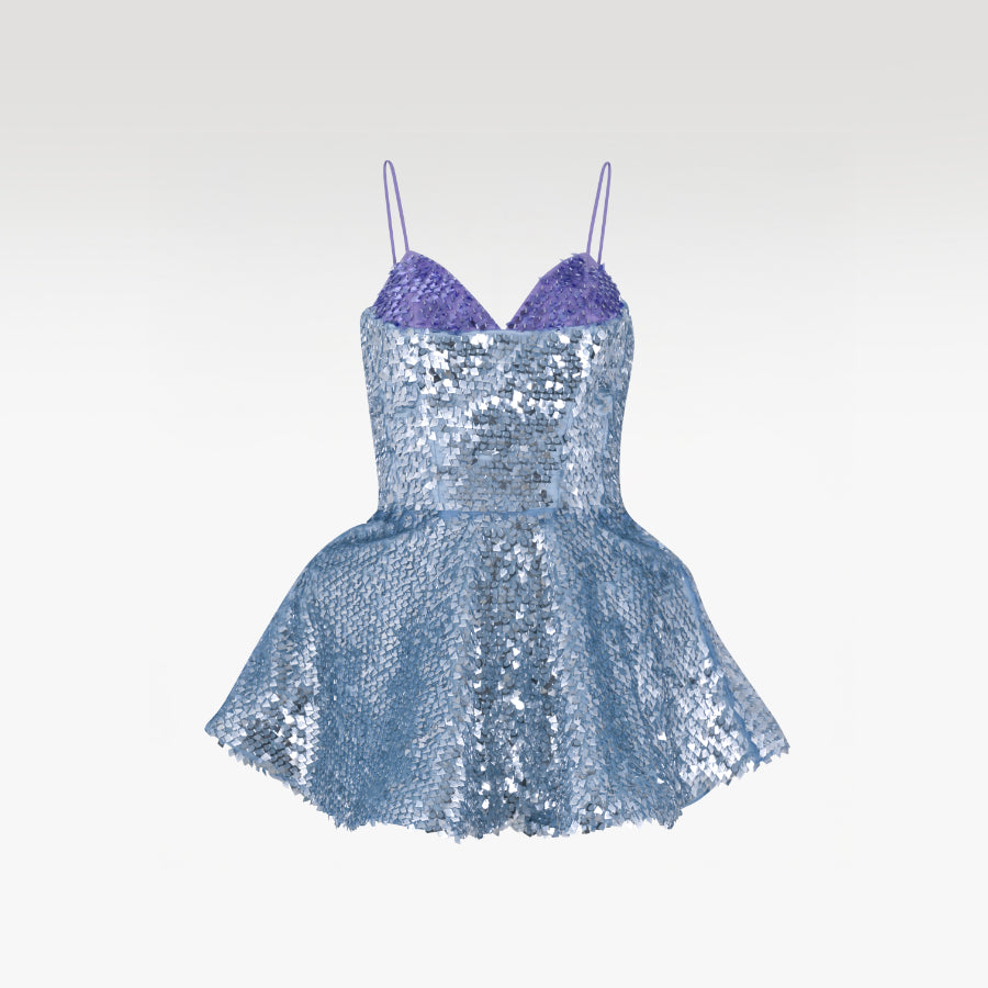 Diamond Dust Dress | Premium Shimmering Silver Luxury Sequin