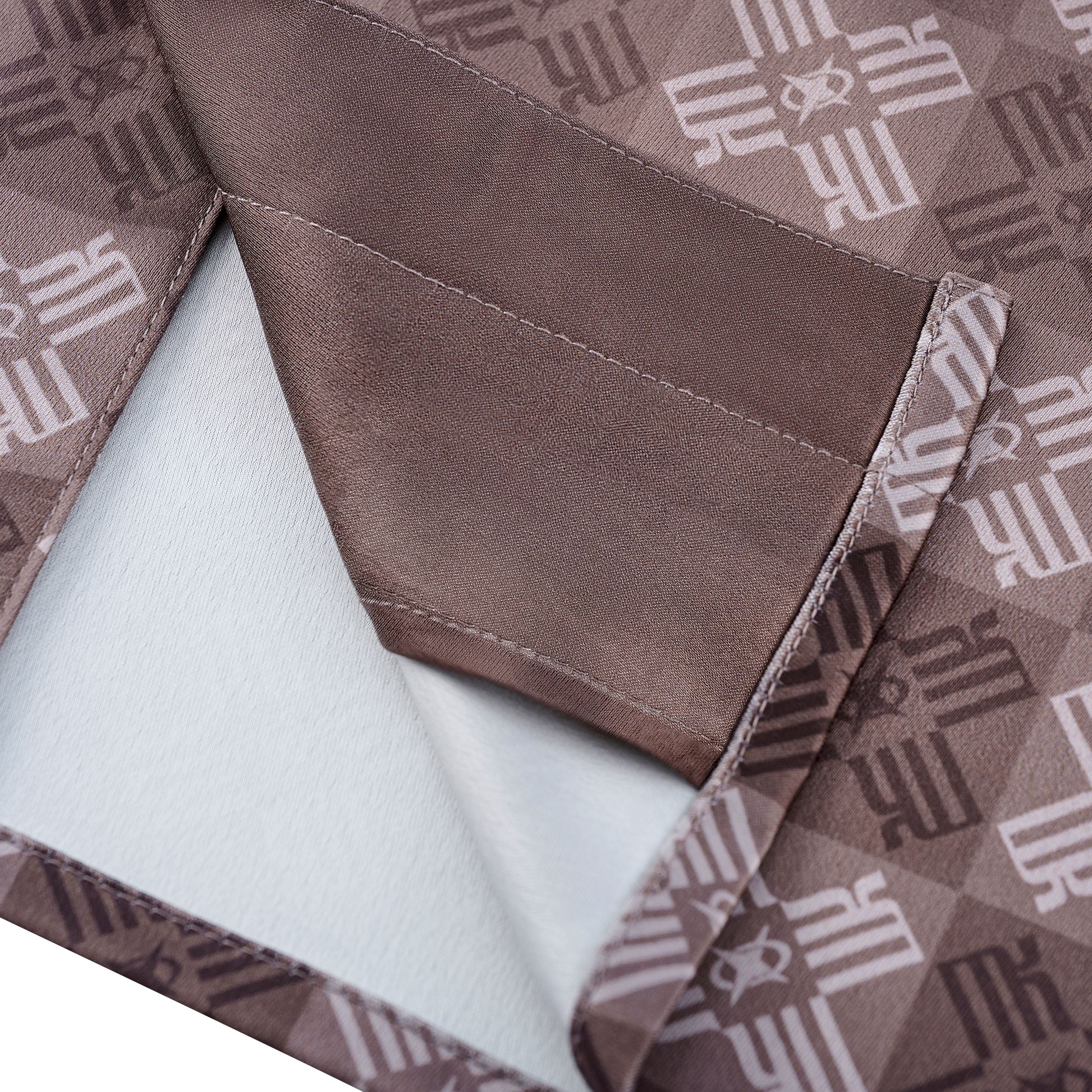 Clay Horizon Silk Shirt | Printed Silk Short-Sleeve Luxury Blurred Monogram