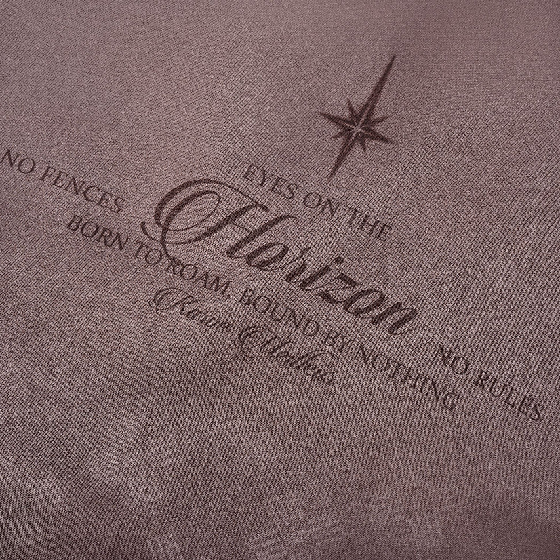 Clay Horizon Silk Shirt | Printed Silk Short-Sleeve Luxury Blurred Monogram