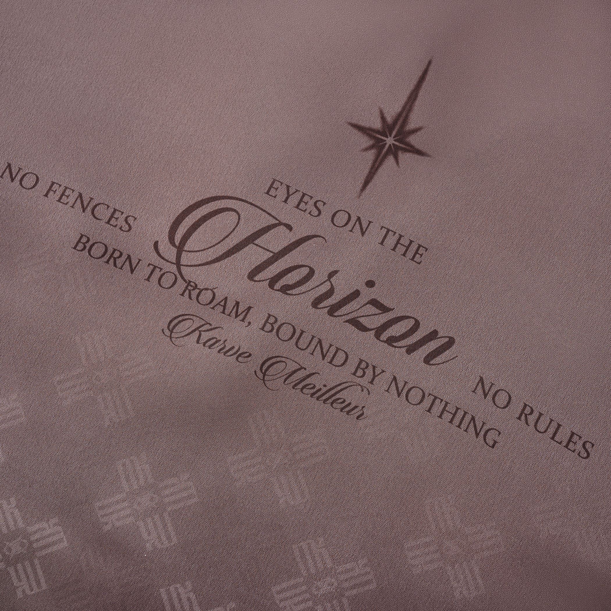 Clay Horizon Silk Shirt | Printed Silk Short-Sleeve Luxury Blurred Monogram