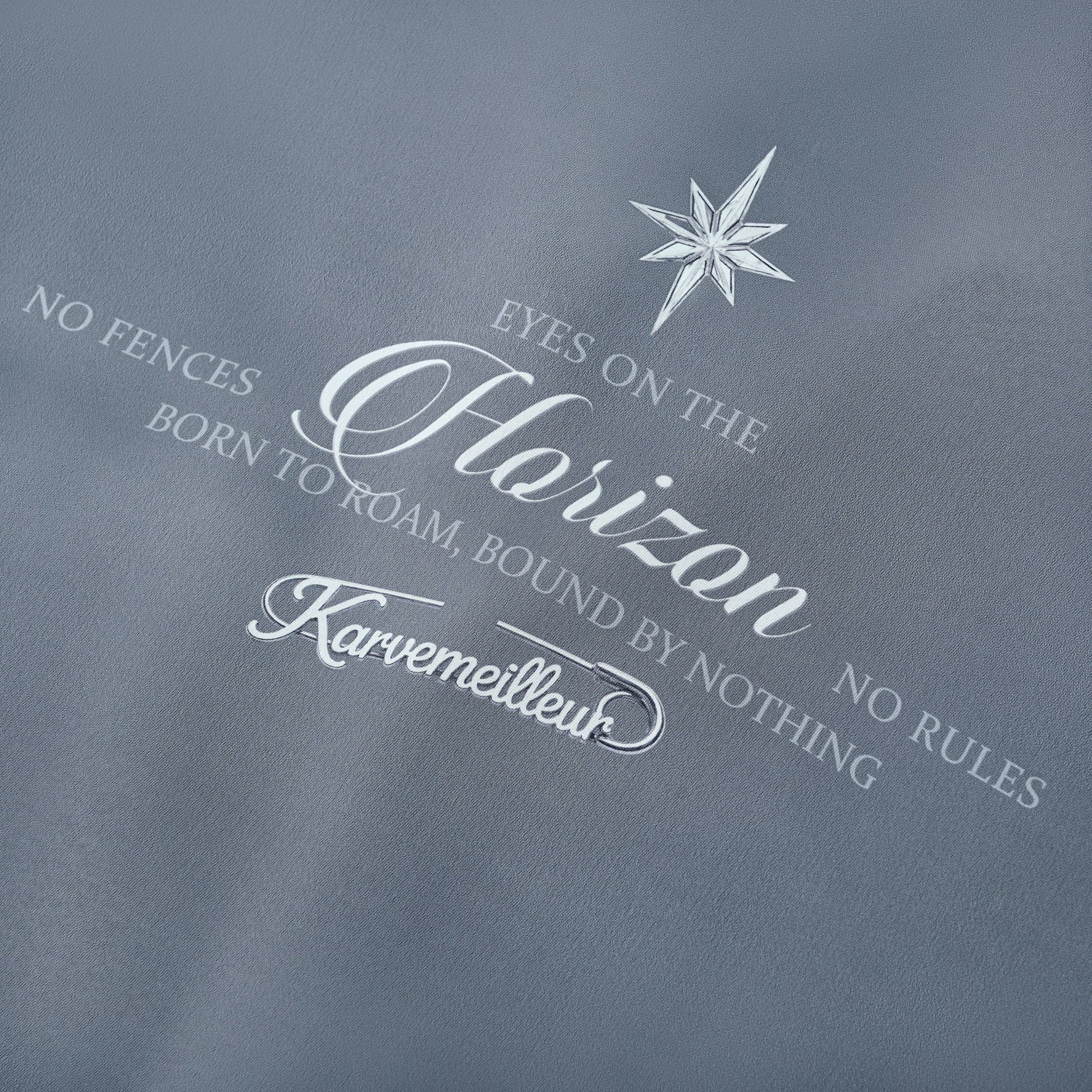 Silver Dust Silk Shirt | Premium Printed Silk Taffeta Cuban Collar Short Sleeve Minimalist Slogan