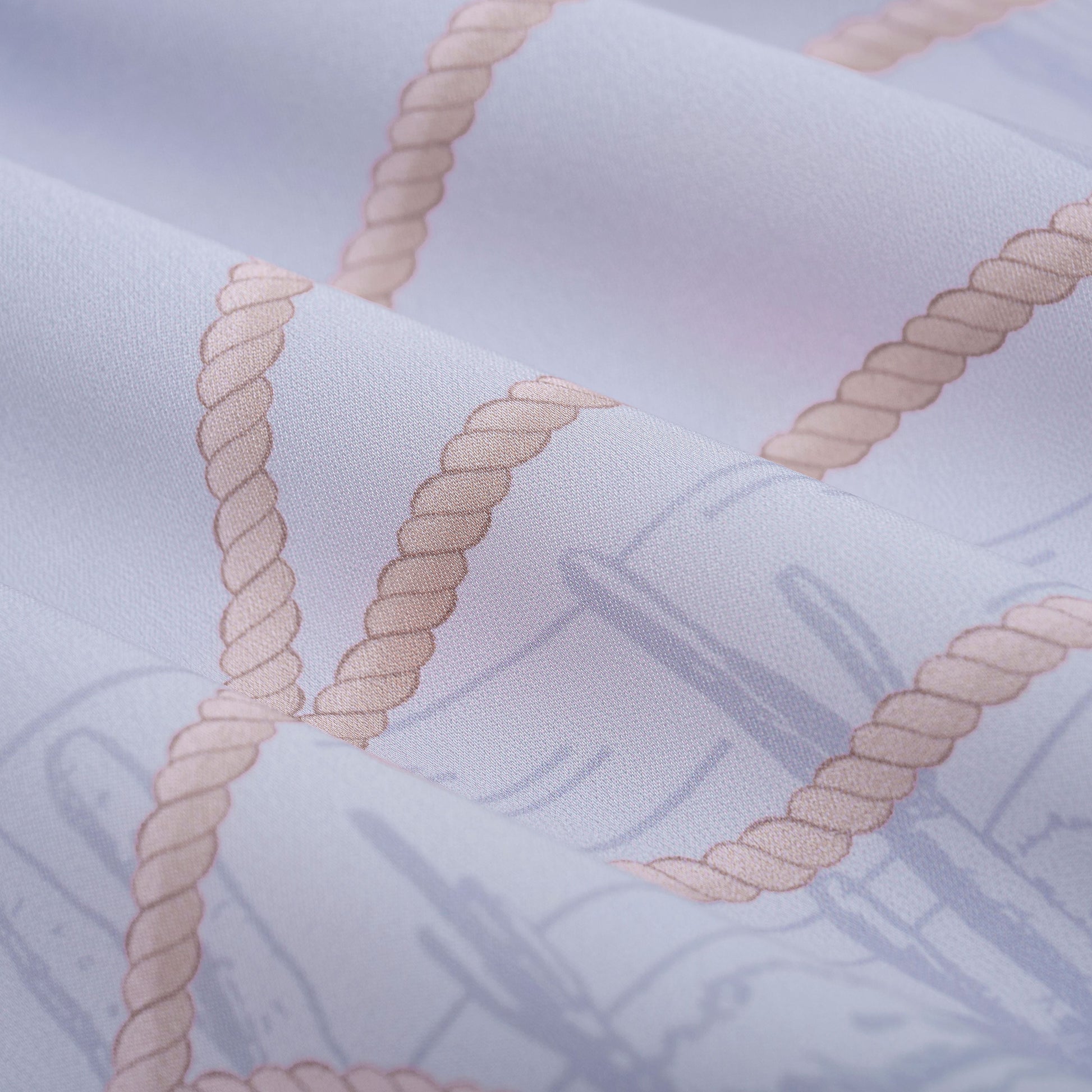 Drift Rope Silk Shirt | Premium Printed Silk Western Prairie Two Horses Design