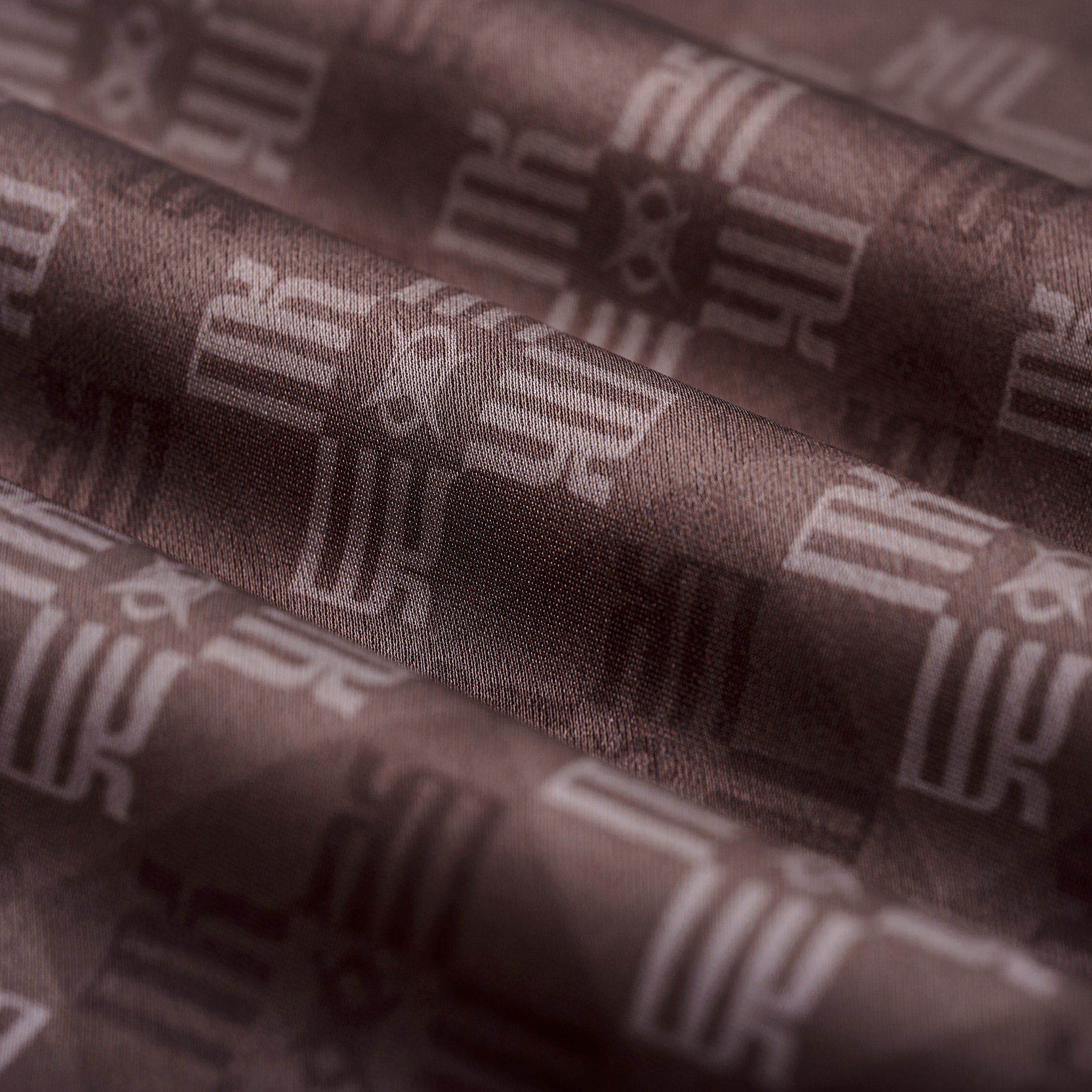 Clay Horizon Silk Shirt | Printed Silk Short-Sleeve Luxury Blurred Monogram