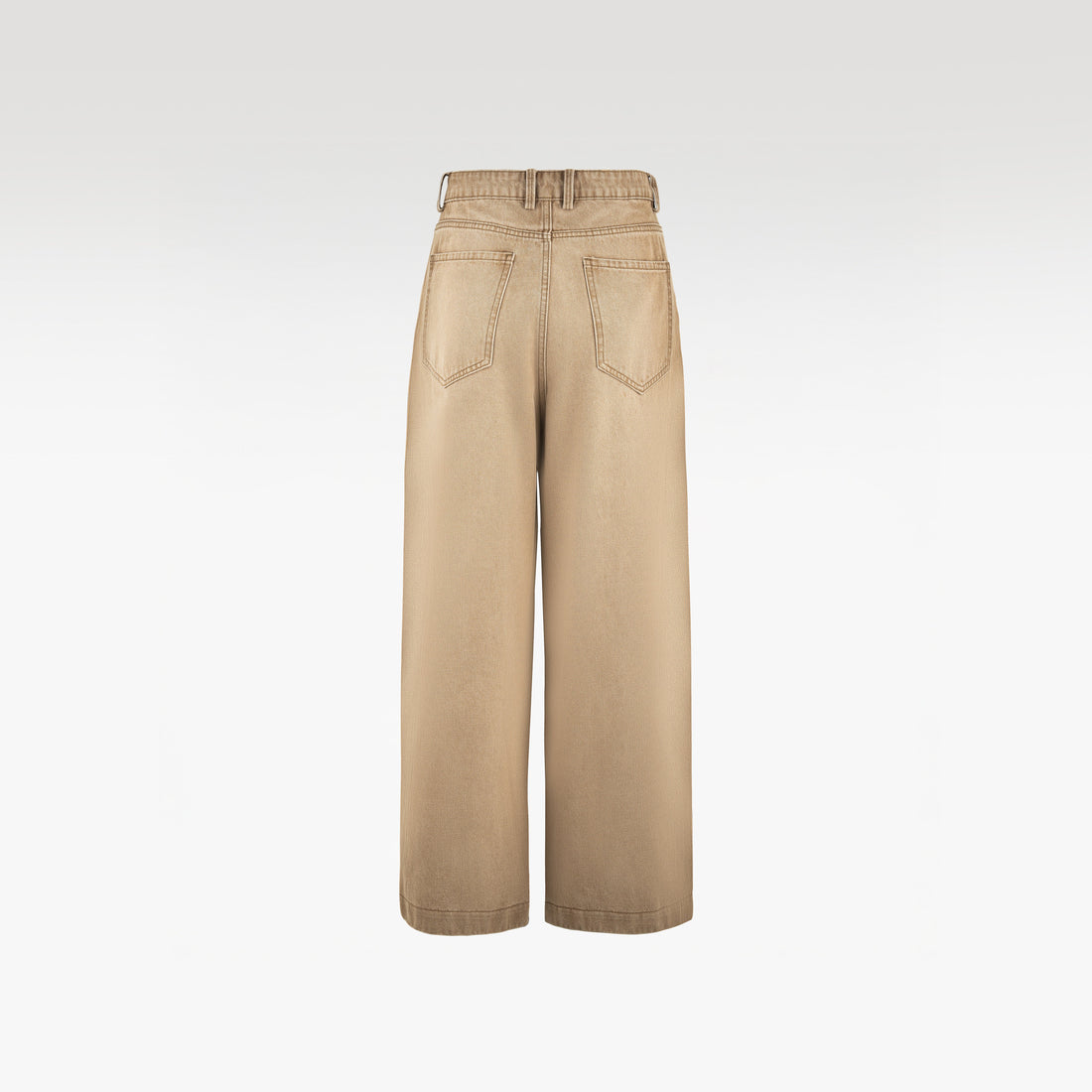 Dune Line Jeans | Wide Leg Paneled Denim - Vintage Sand Wash Earth Tone Streetwear Pants