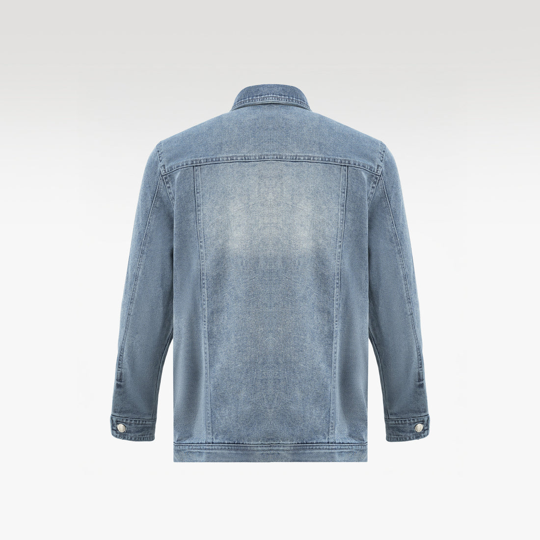 Fade Origin Denim Jacket | Vintage Indigo Fade Trucker - Premium Heavyweight Paneled Streetwear Outerwear