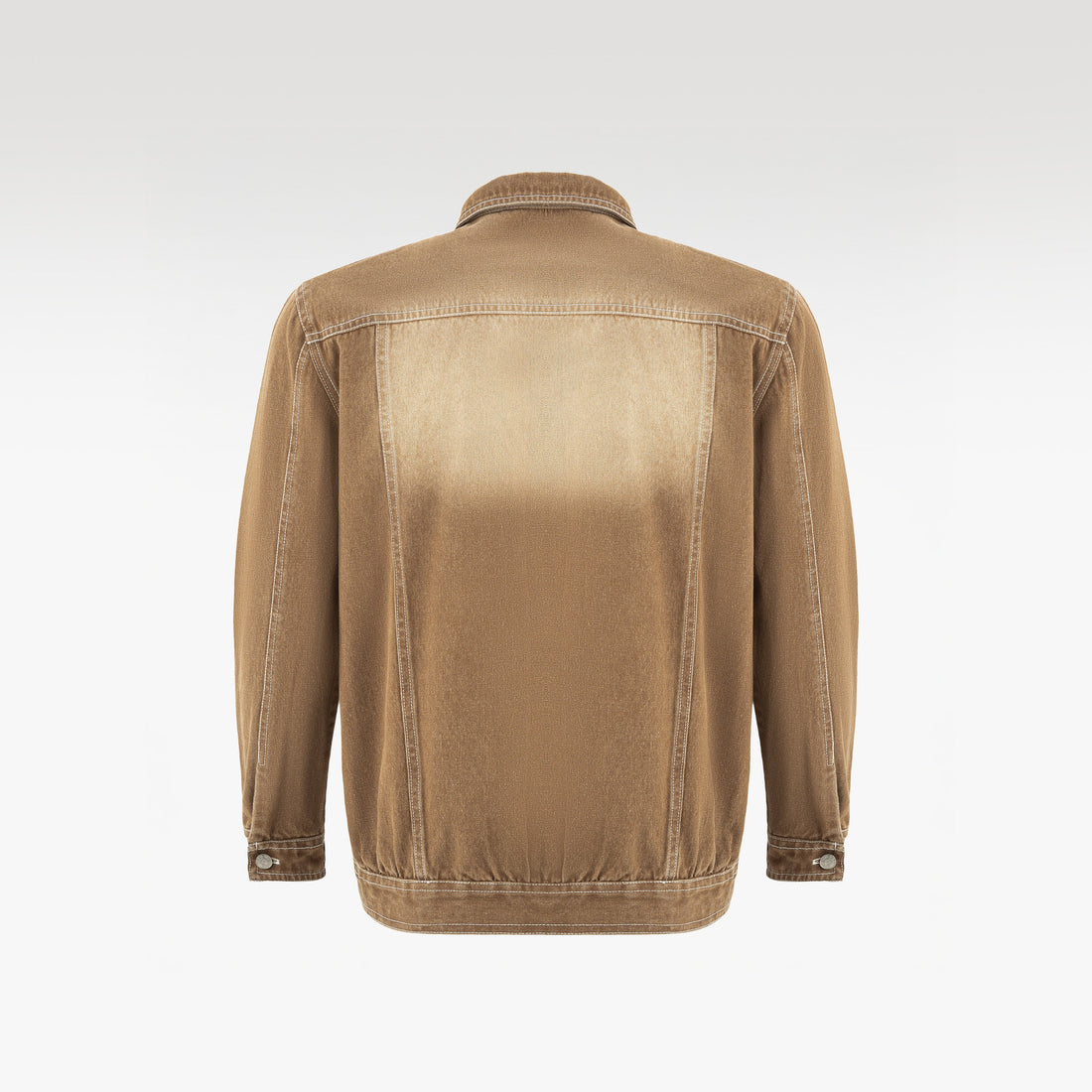 Dune Origin Denim Jacket | Vintage Sand Wash Trucker - Premium Heavyweight Paneled Earth Tone Outerwear