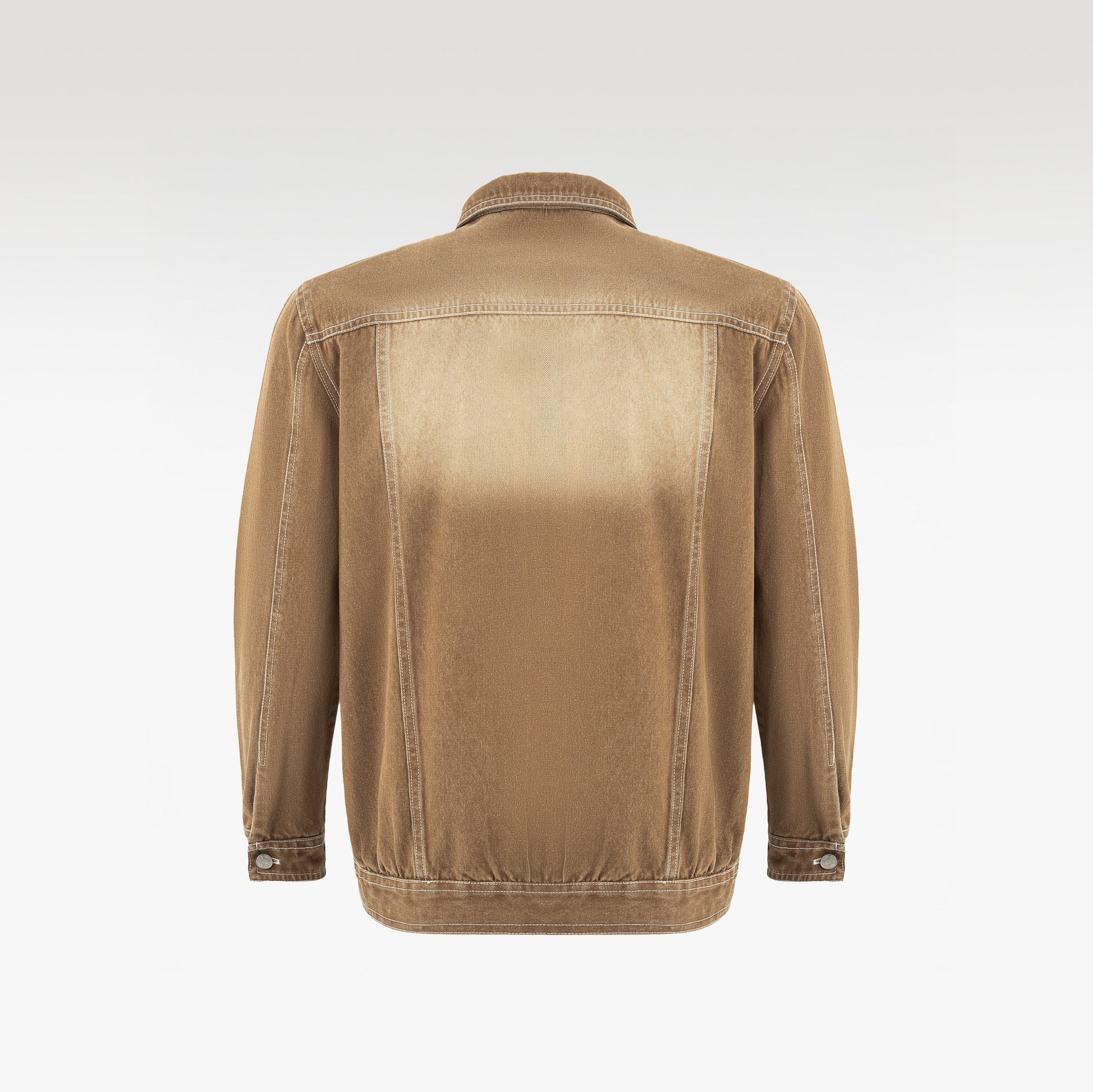 Dune Origin Denim Jacket | Vintage Sand Wash Trucker - Premium Heavyweight Paneled Earth Tone Outerwear