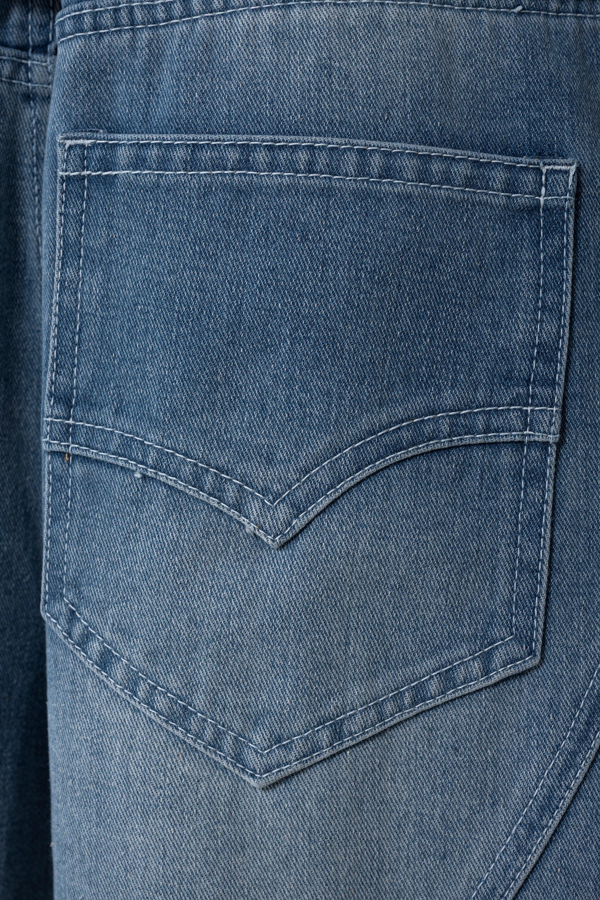Fade ARC Jeans | Curved Paneled Wide-Leg Denim - Vintage Indigo Fade Streetwear Pants