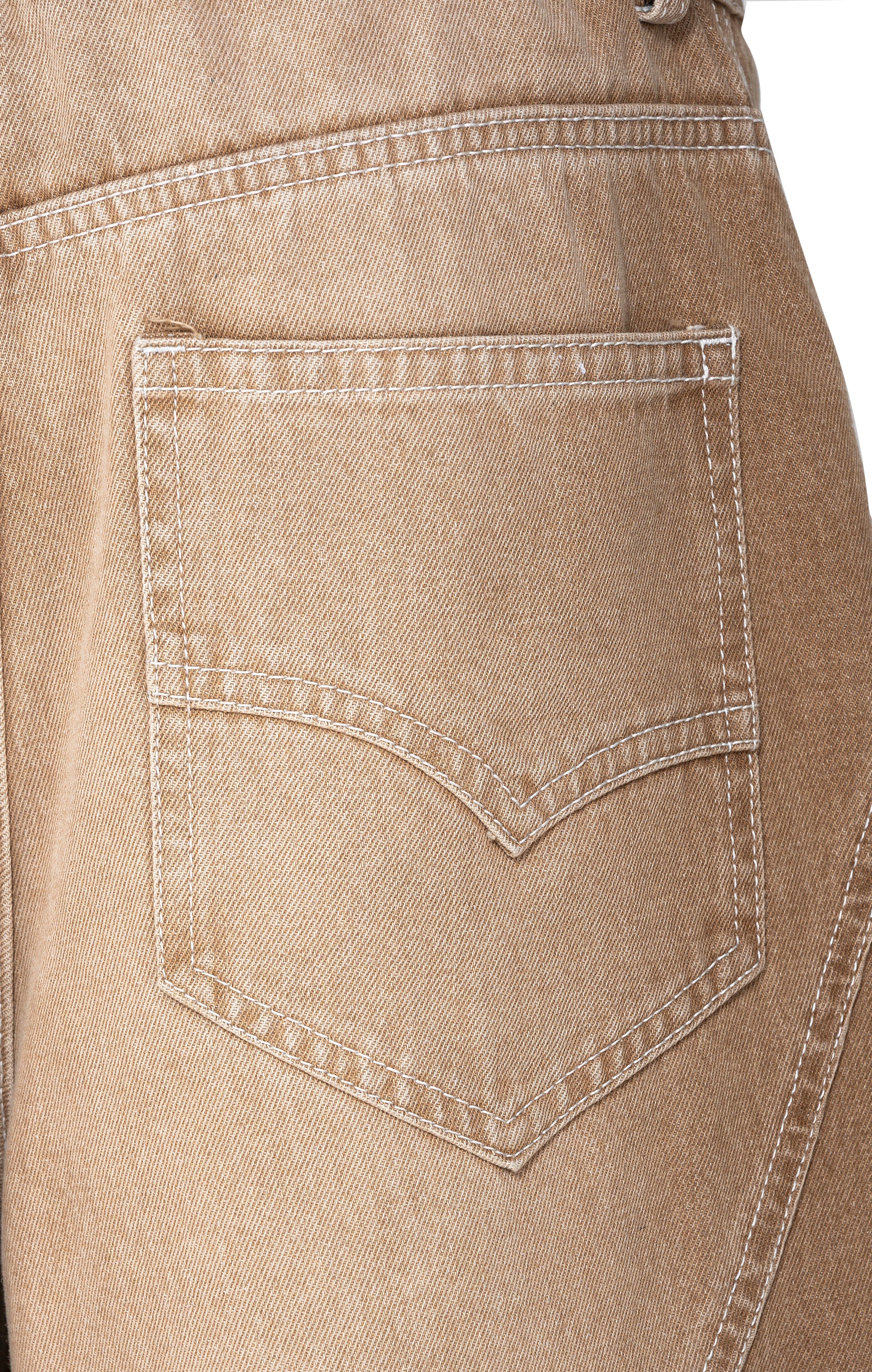 Dune ARC Jeans | Curved Paneled Wide-Leg Denim - Vintage Sand Wash Streetwear Pants