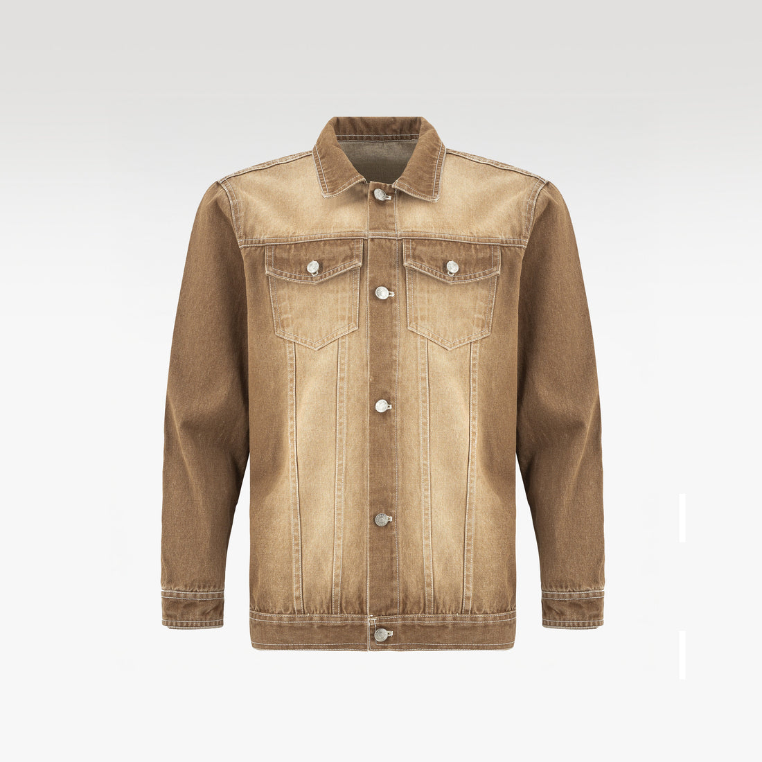 Dune Origin Denim Jacket | Vintage Sand Wash Trucker - Premium Heavyweight Paneled Earth Tone Outerwear