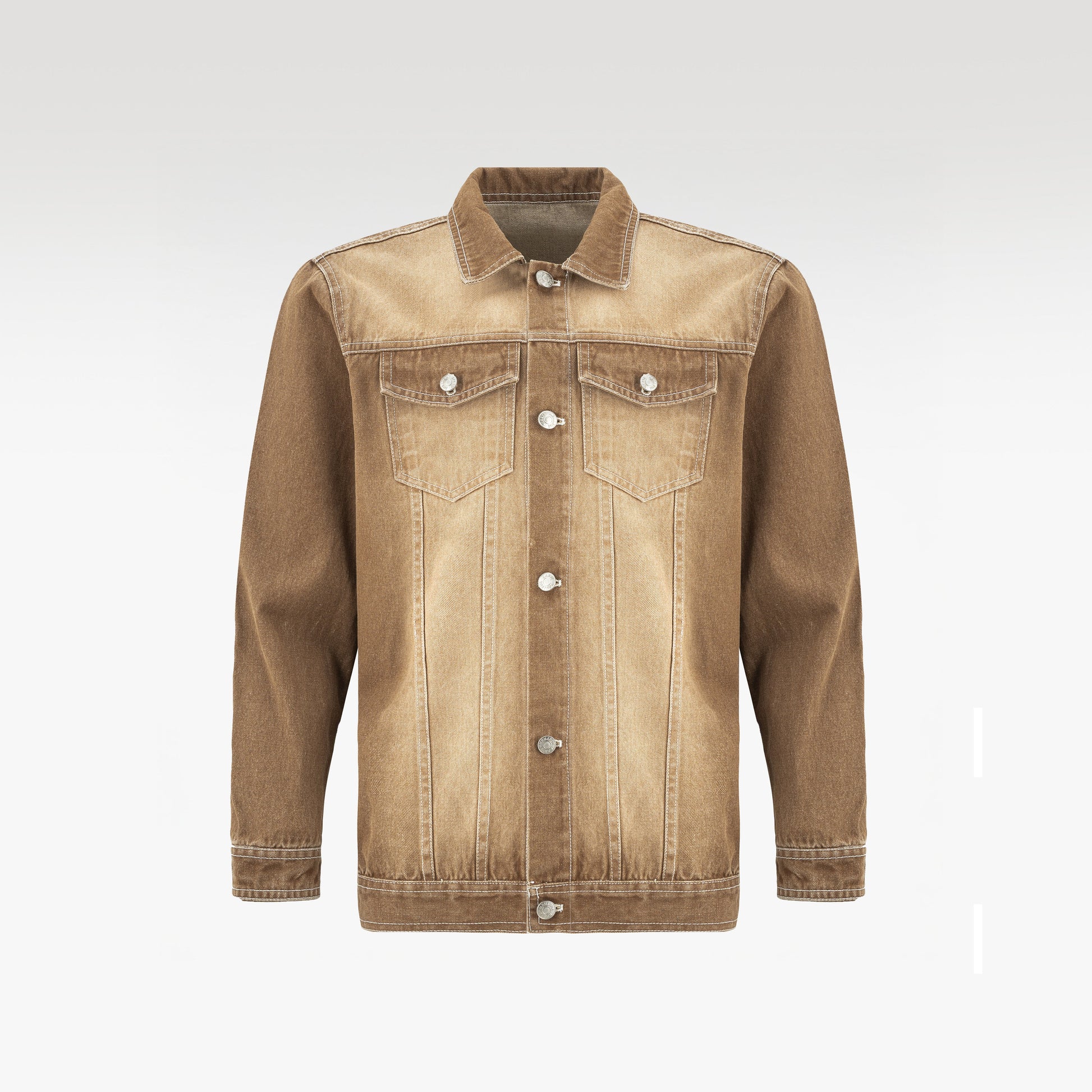 Dune Origin Denim Jacket | Vintage Sand Wash Trucker - Premium Heavyweight Paneled Earth Tone Outerwear