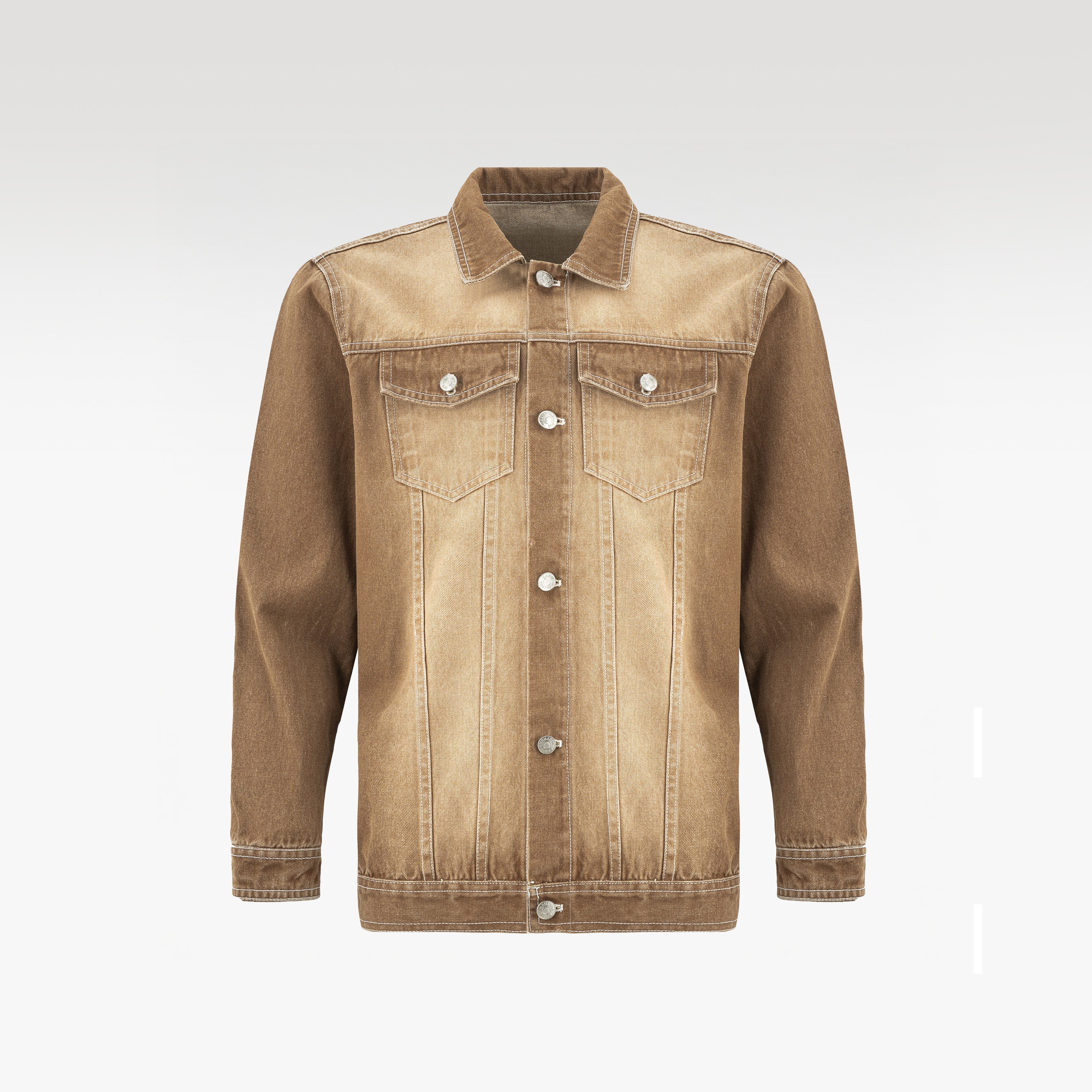 Dune Origin Denim Jacket | Vintage Sand Wash Trucker - Premium Heavyweight Paneled Earth Tone Outerwear