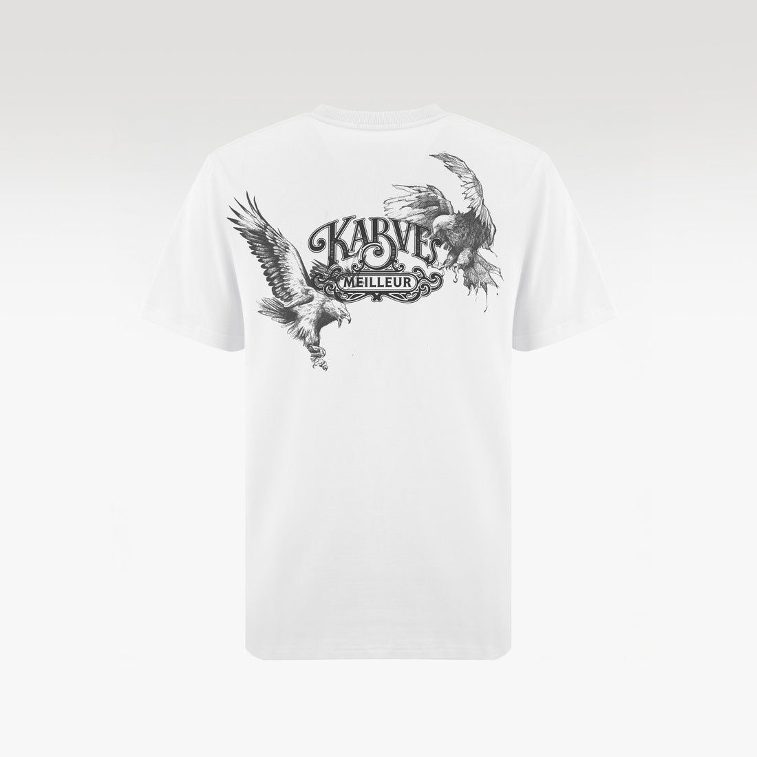 Eagle Slim Fit T-Shirt | Premium Cotton Graphic Tee - Distressed Eagle Illustration White Streetwear Top